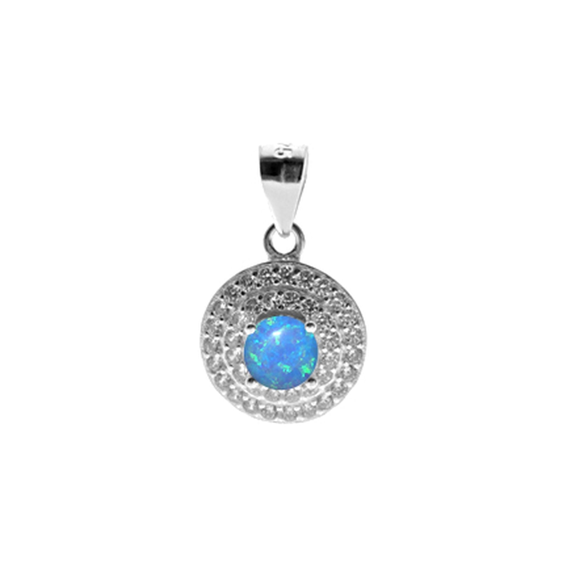 Aisha round blue glitz pendant