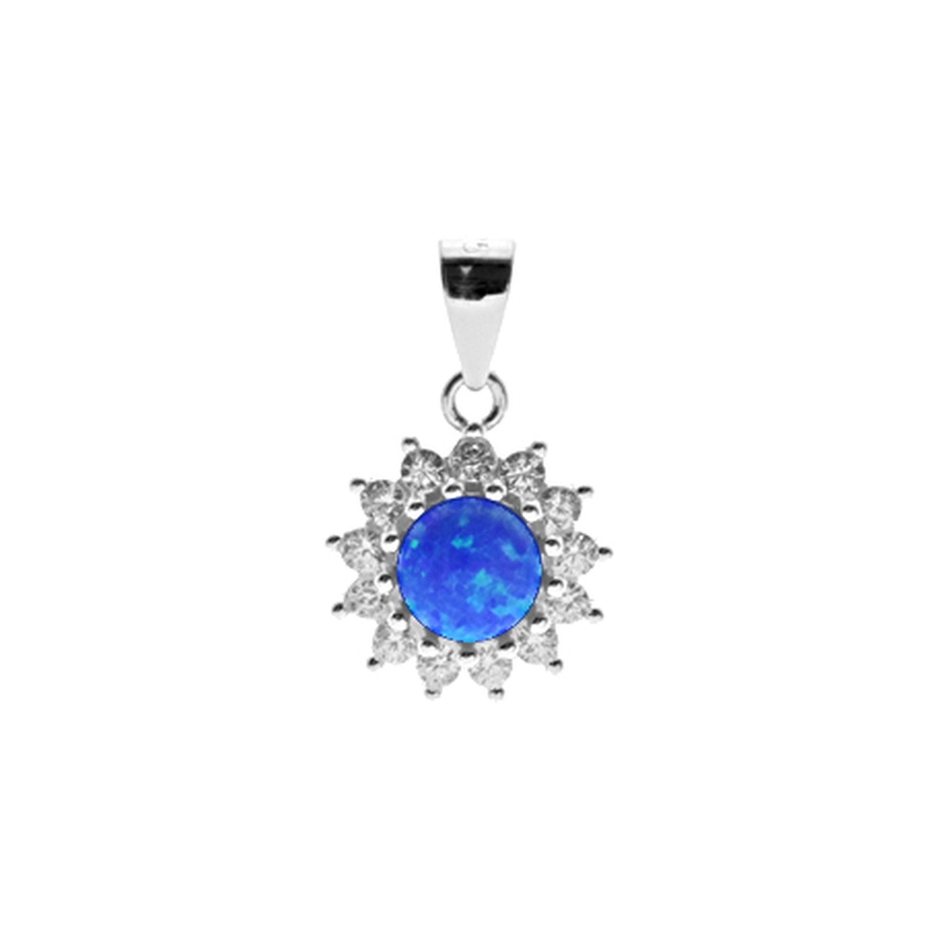 Aisha blue sunburst pendant
