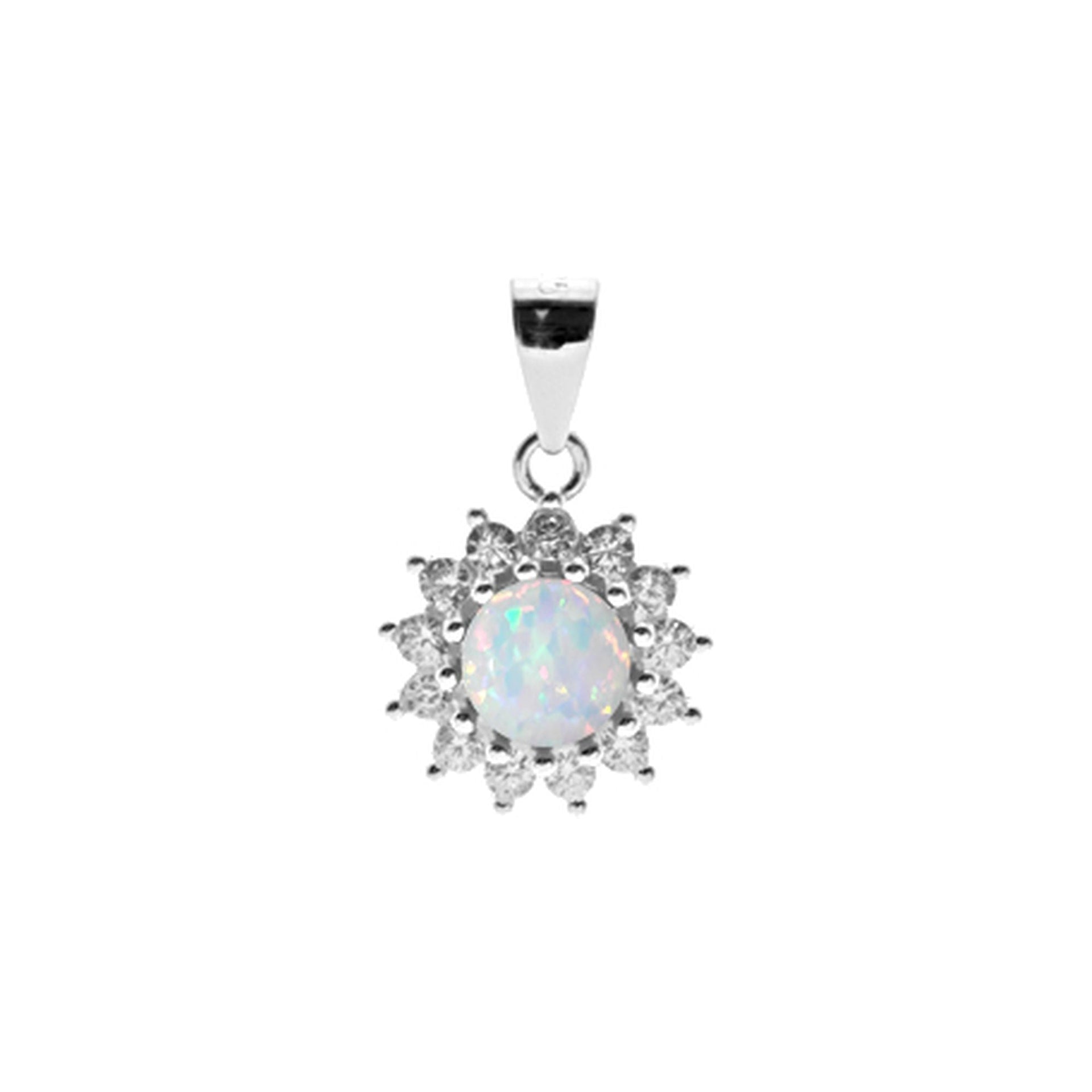 Aisha white sunburst pendant