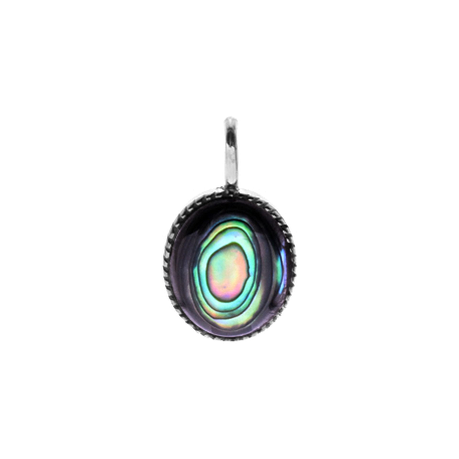 Tilly textured edge oval paua shell pendant