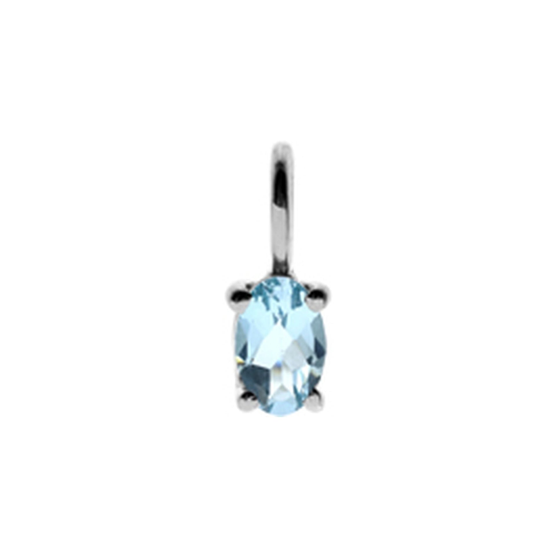 Kara small oval blue topaz pendant