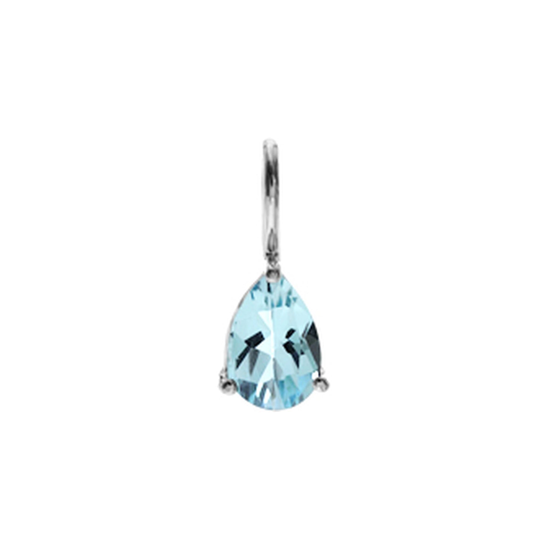Kara small teardrop blue topaz pendant