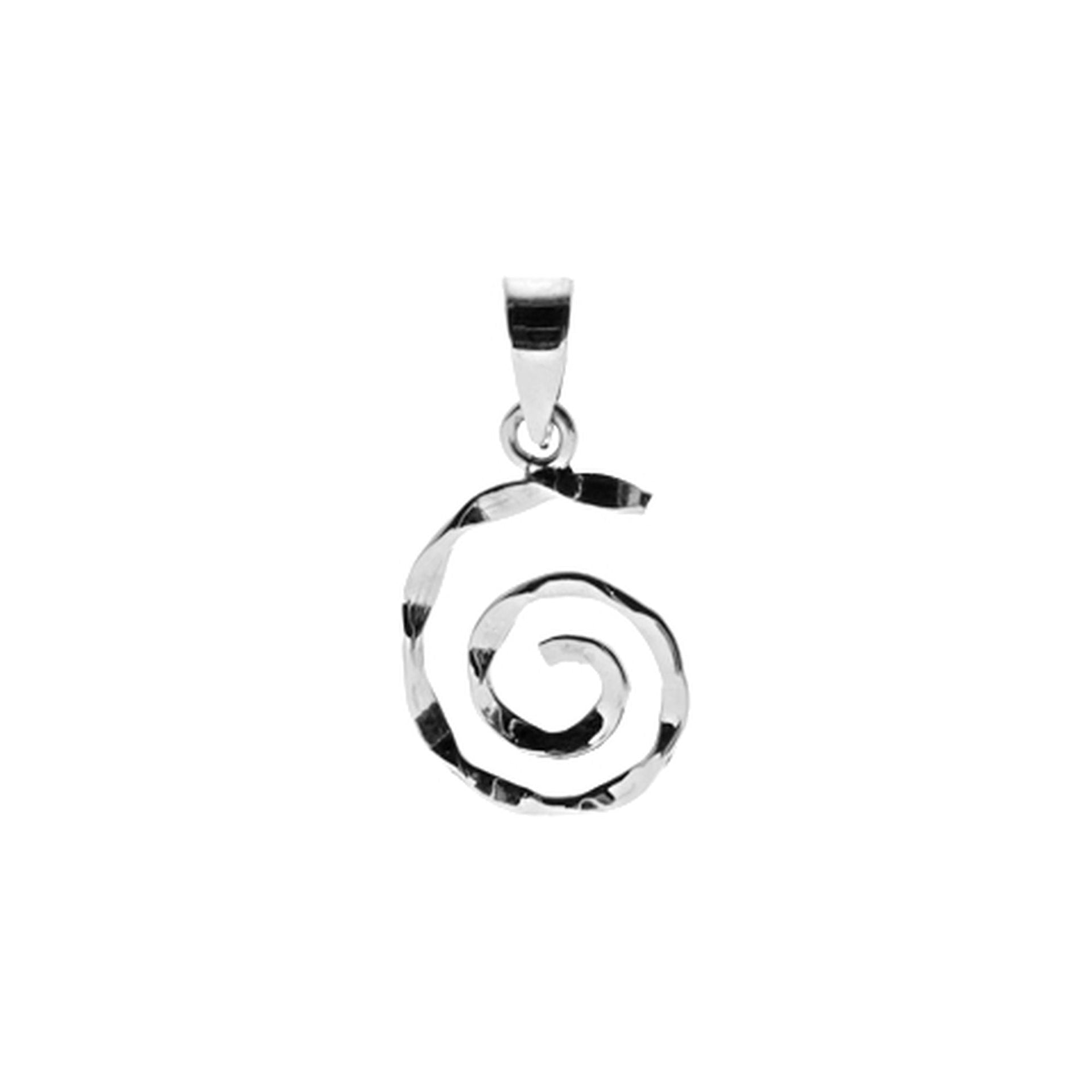 Smile small hammered spiral pendant