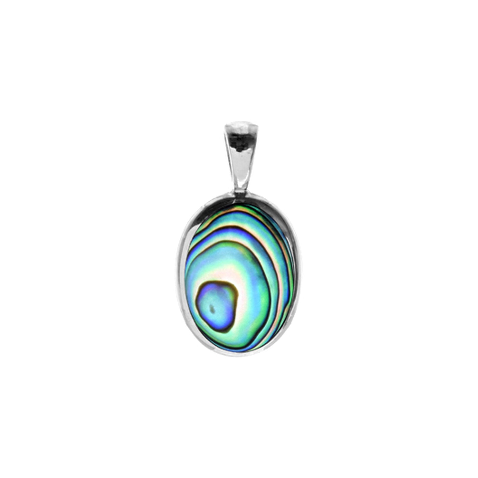 Bronwen simple oval paua shell pendant