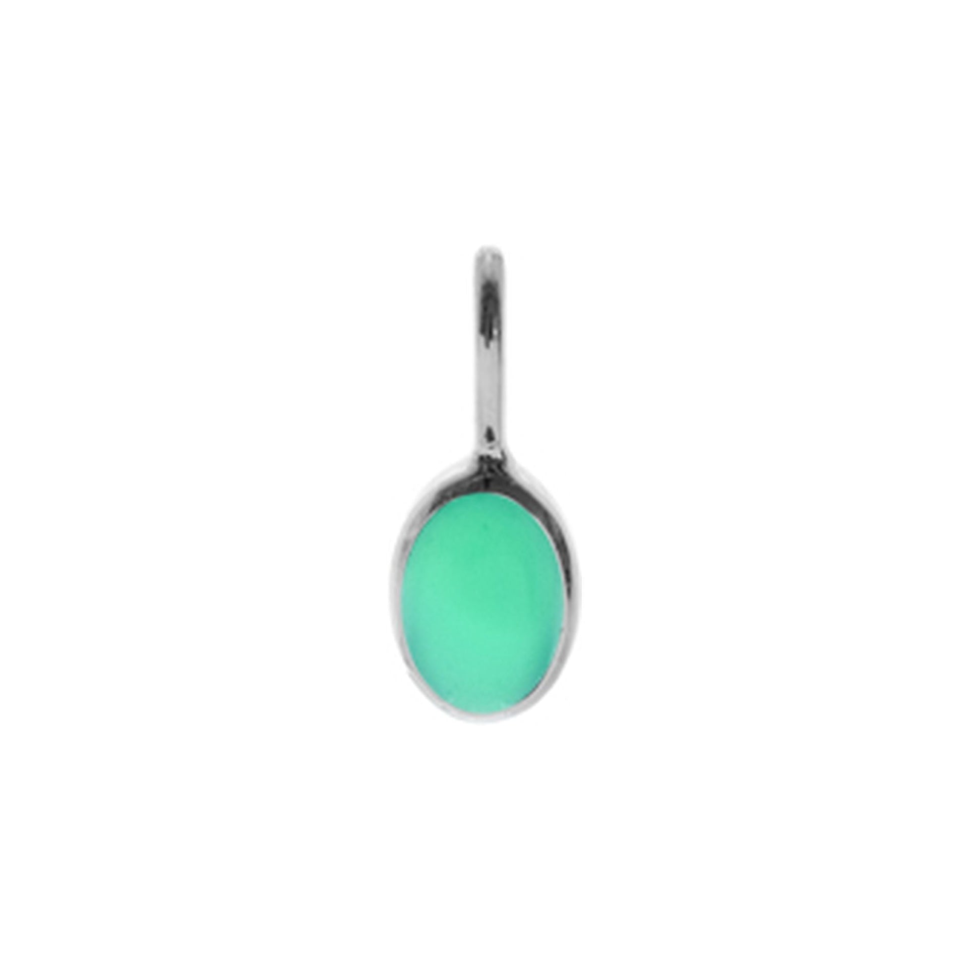 Samira small oval green agate pendant