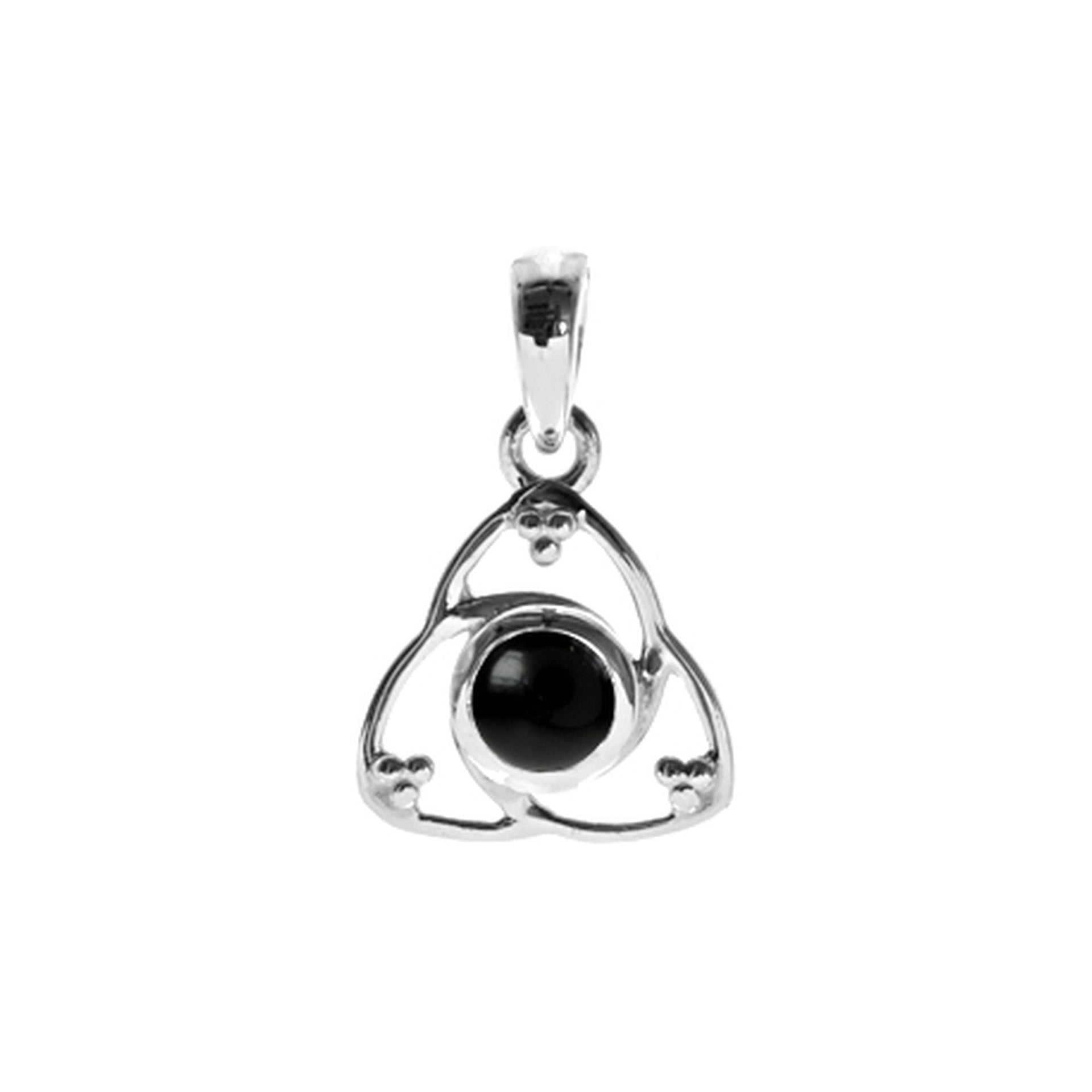 Betsy black onyx Trinity knot pendant