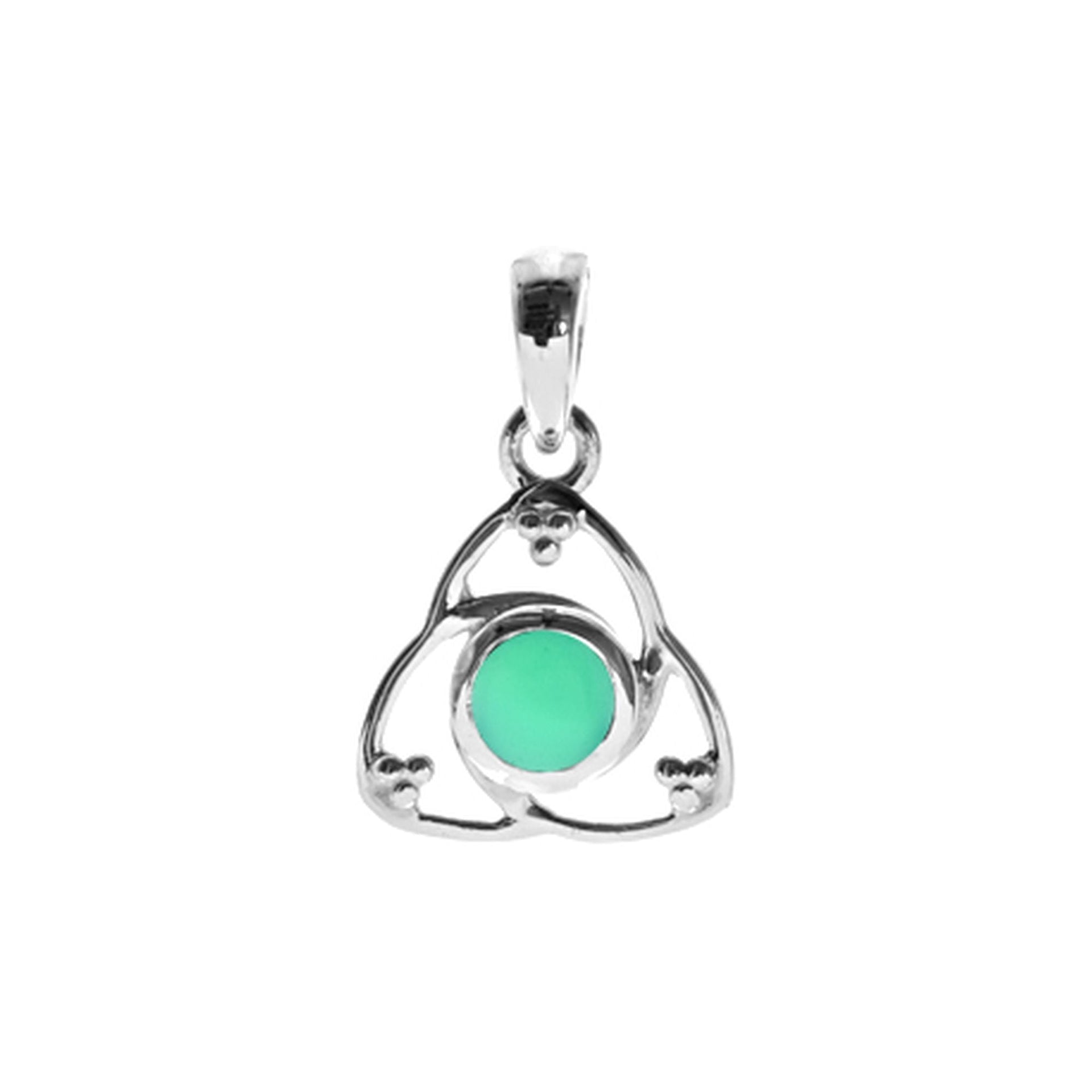 Betsy green agate Trinity knot pendant