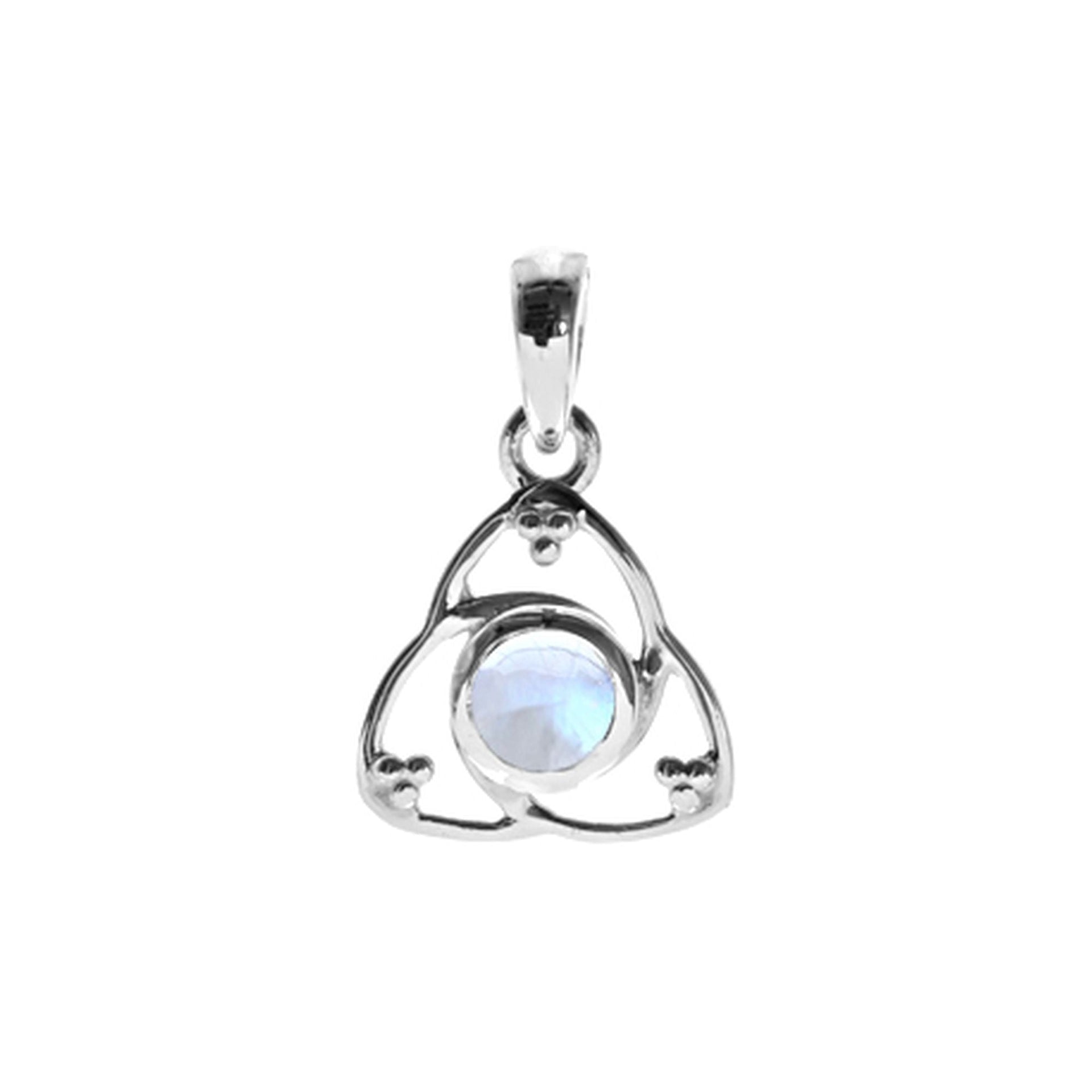 Betsy rainbow moonstone Trinity knot pendant