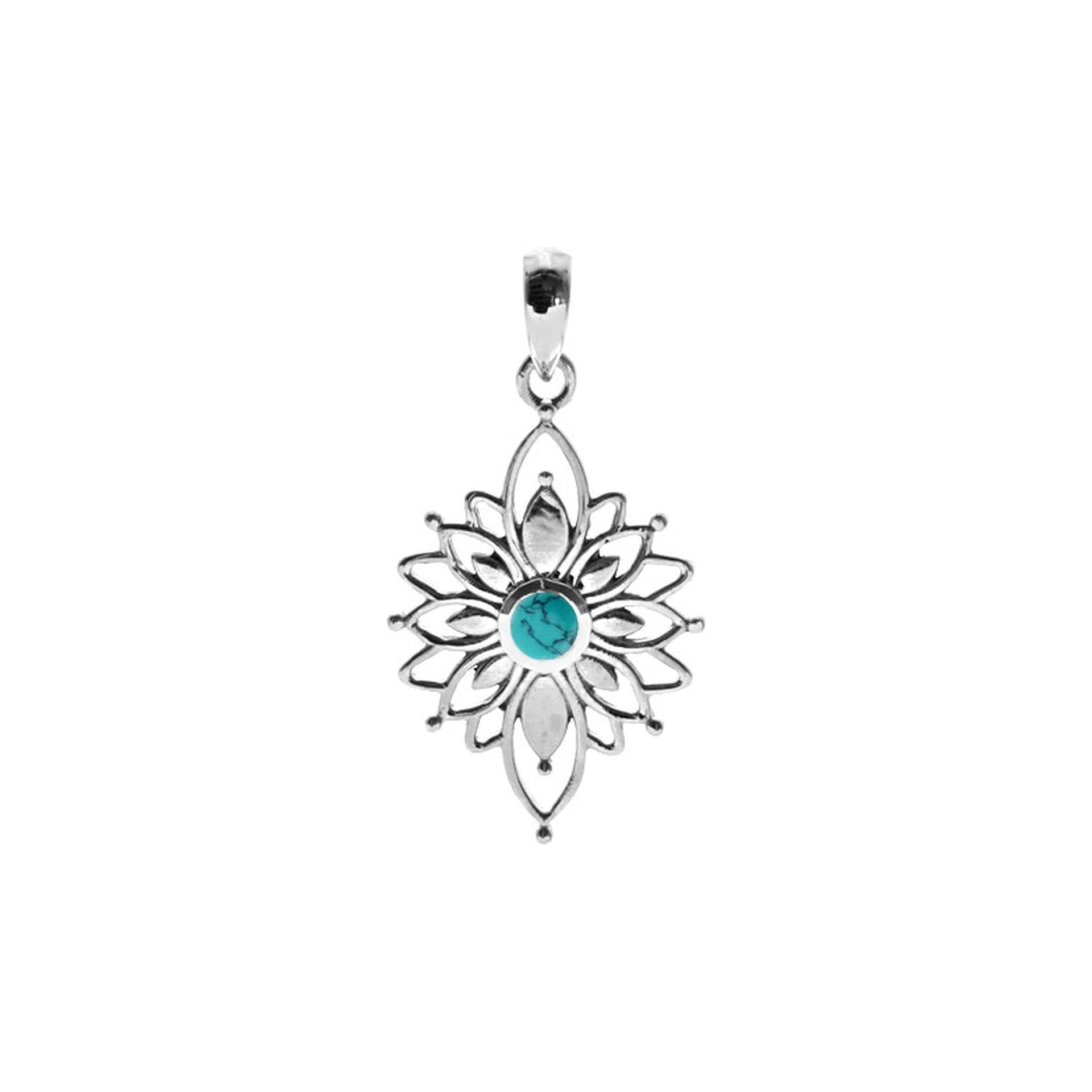 Catalina turquoise flower burst pendant
