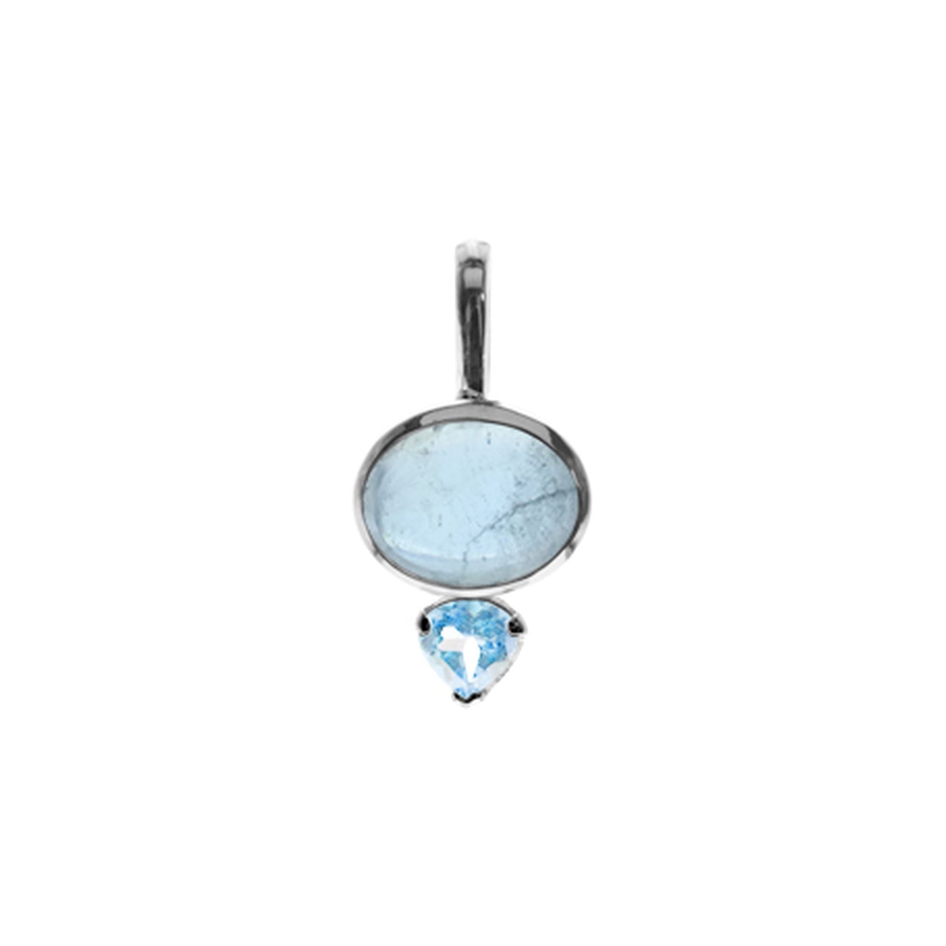Samira aquamarine oval & heart pendant