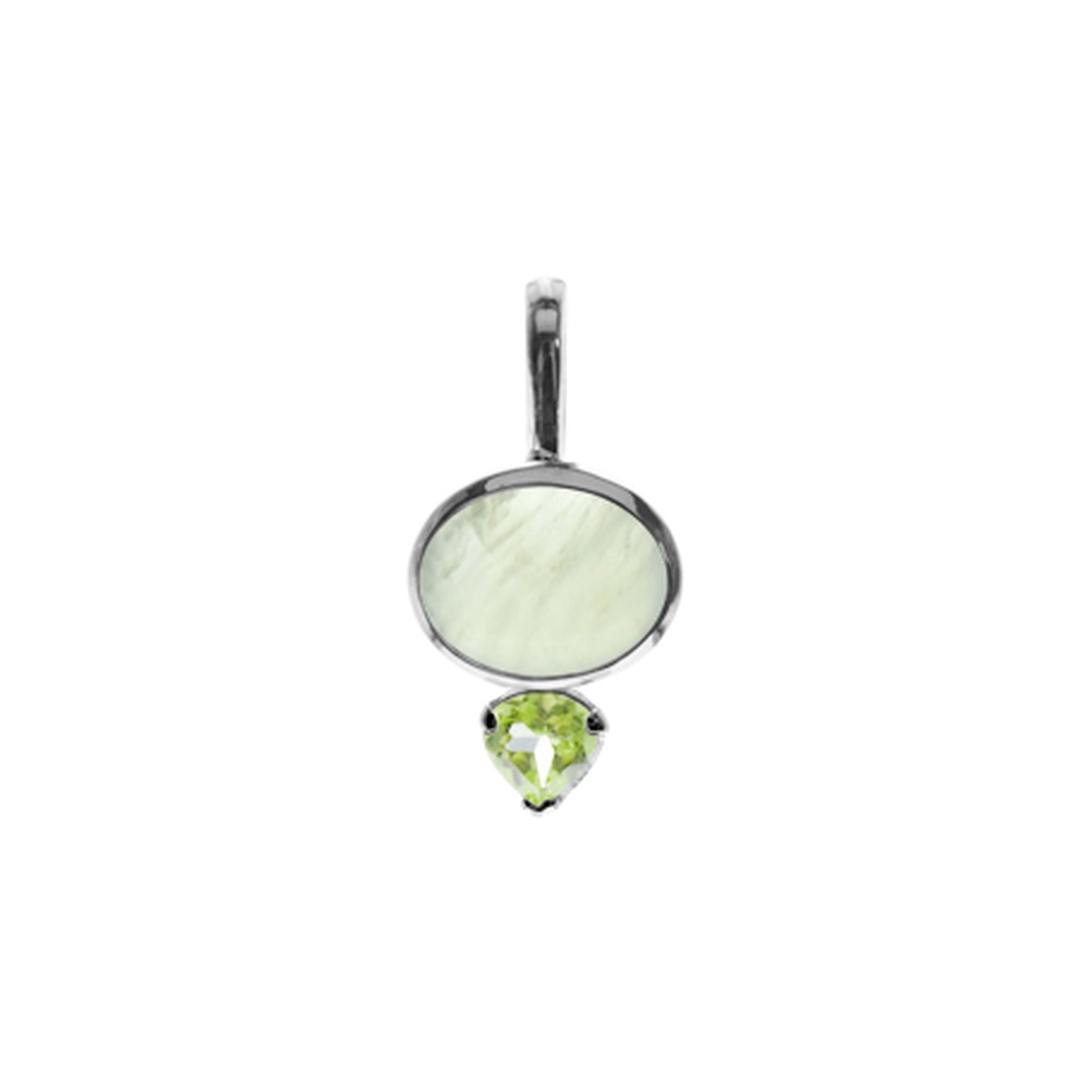 Samira prehnite oval & heart pendant