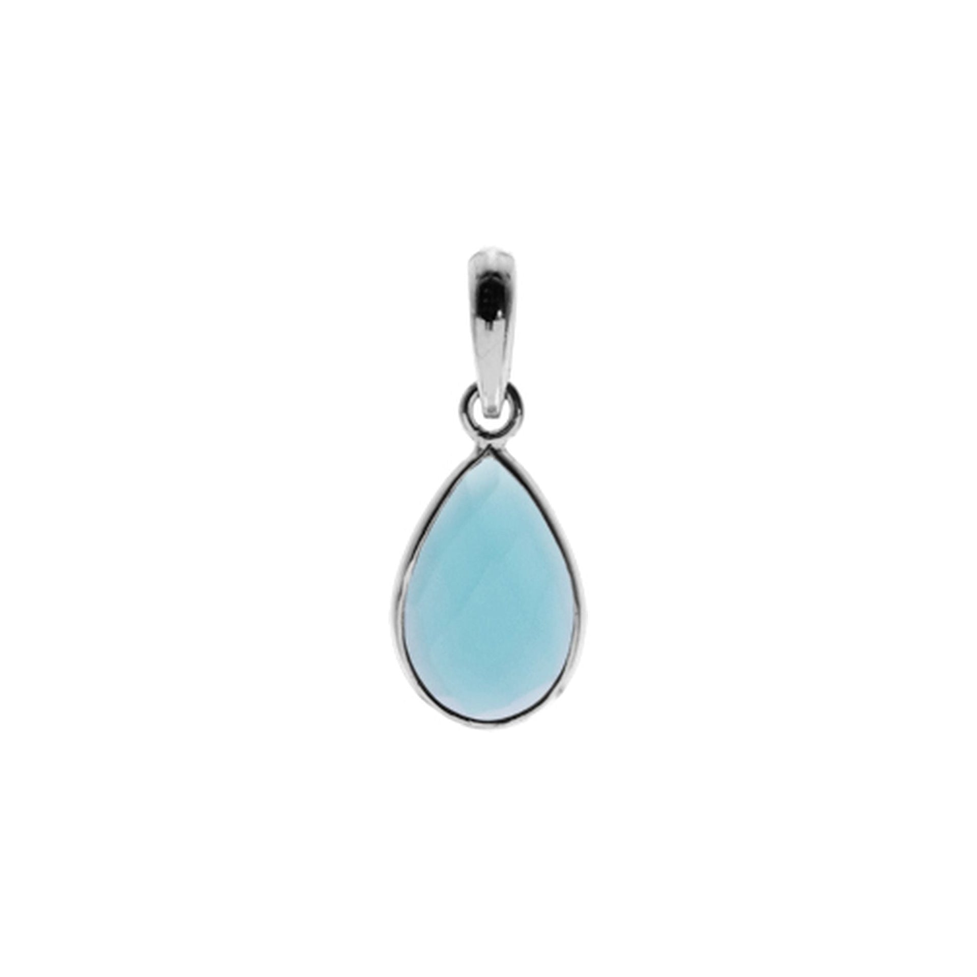 Bridget fine teardrop pendant with aquamarine
