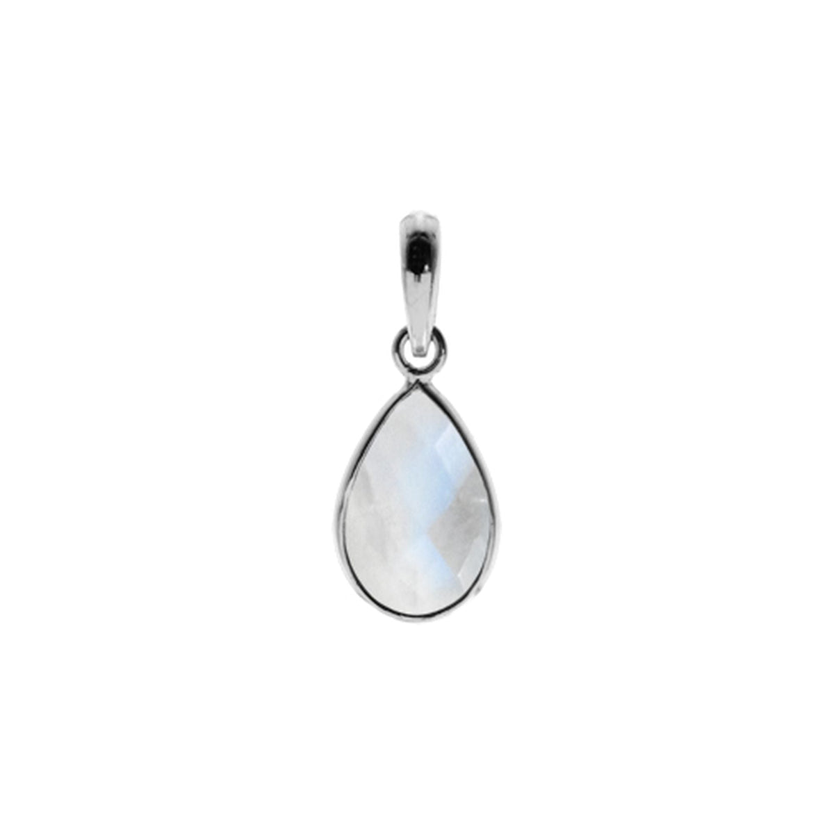 Bridget fine teardrop pendant with rainbow moonstone