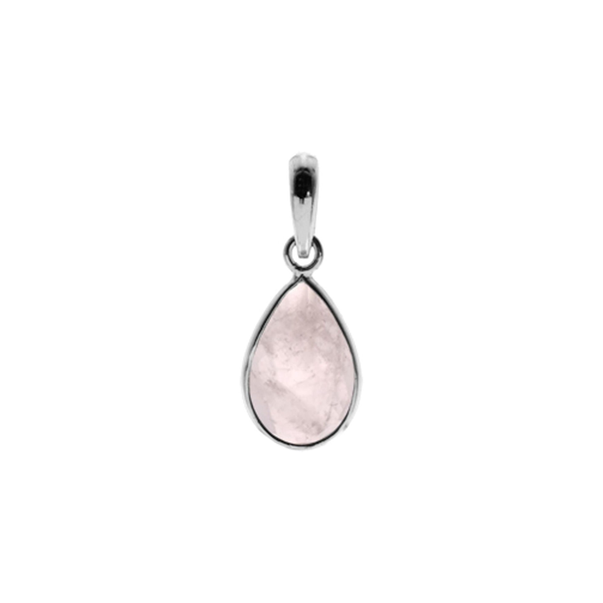 Bridget fine teardrop pendant with rose quartz