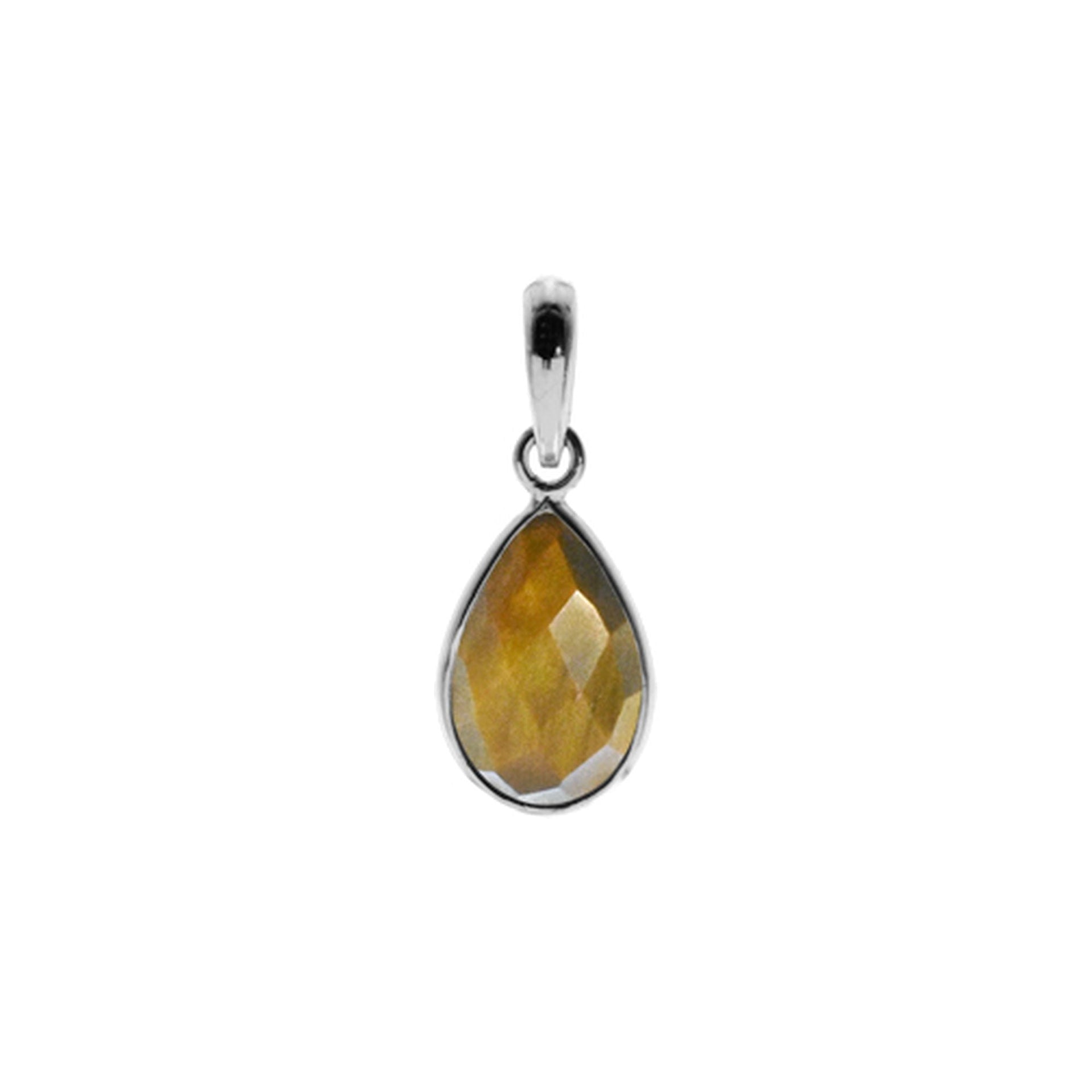 Bridget fine teardrop pendant with tiger's eye