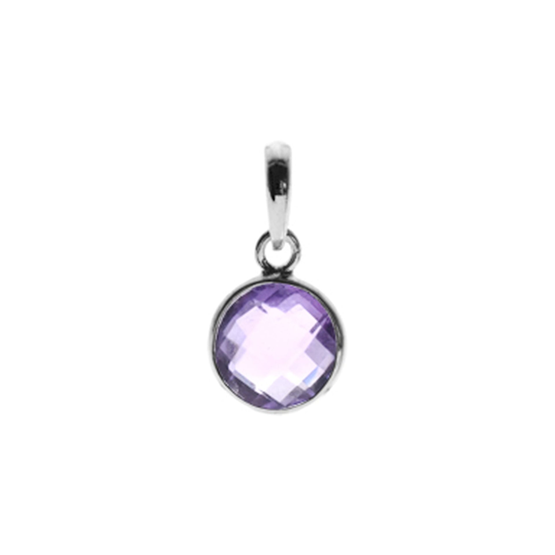 Bridget fine round pendant with amethyst