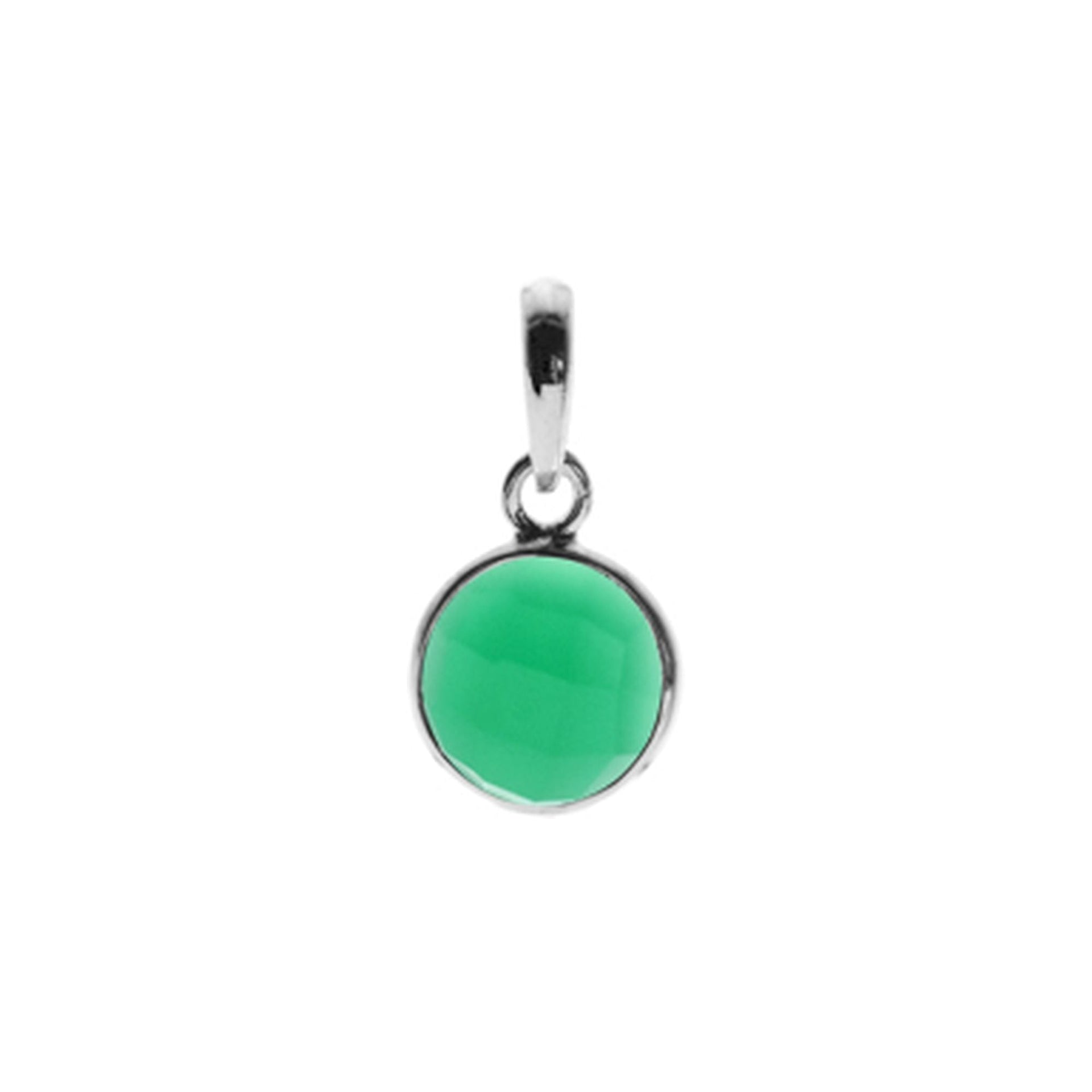Bridget fine round pendant with green agate