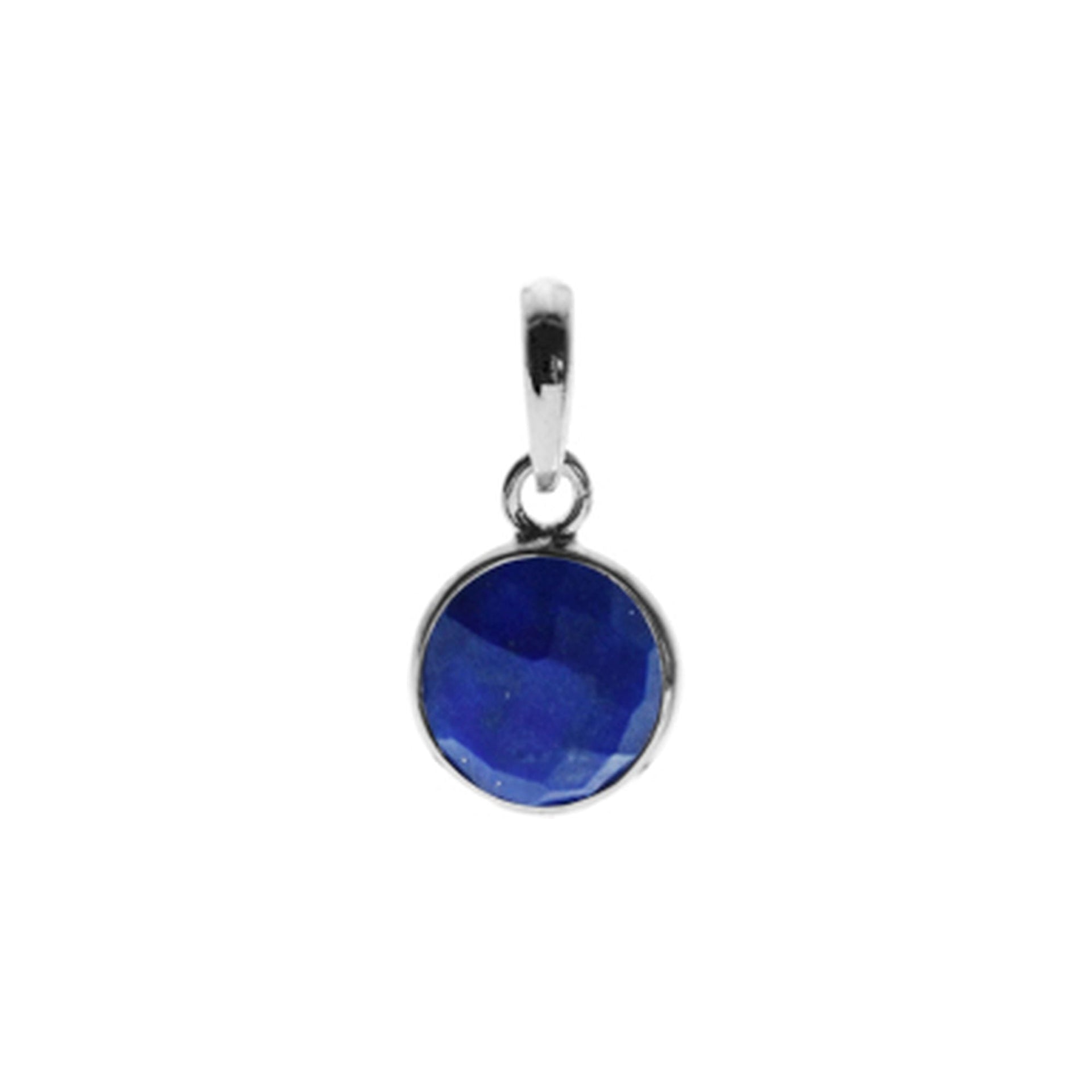 Bridget fine round pendant with lapis lazuli