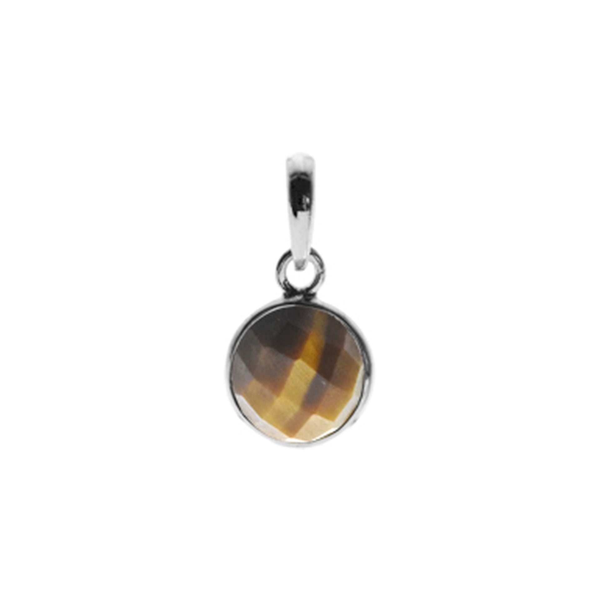 Bridget fine round pendant with tiger's eye