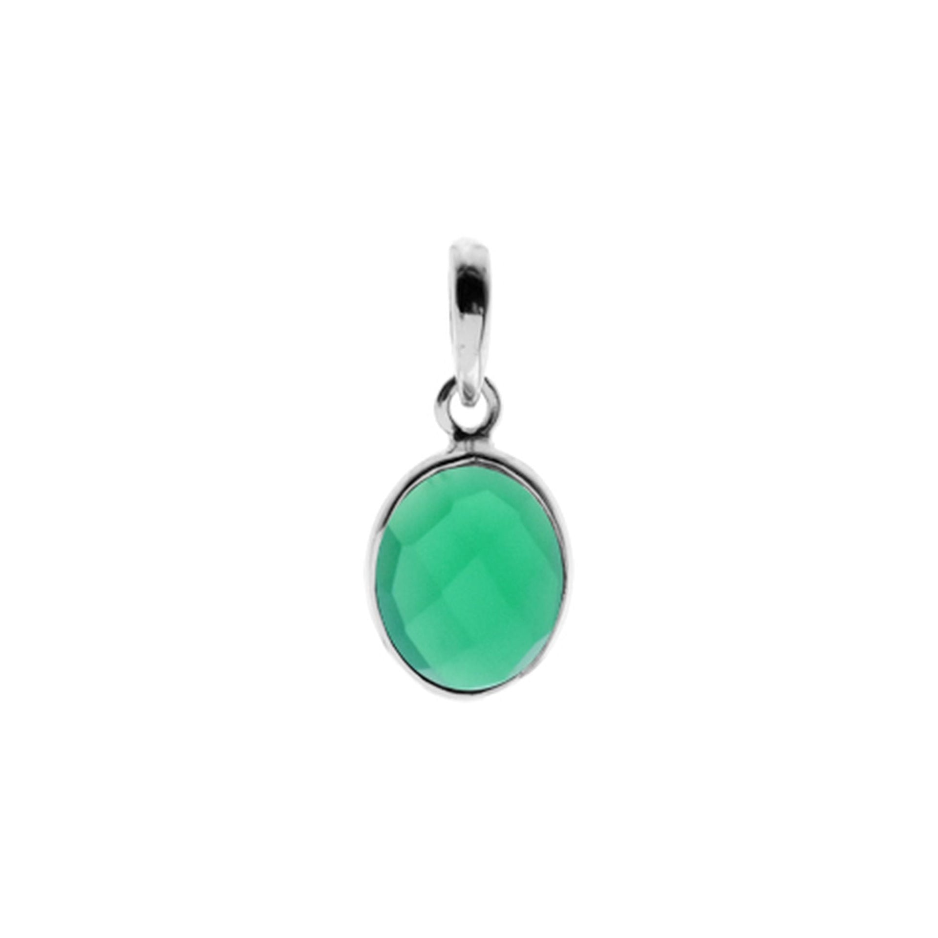Bridget fine oval pendant with green agate