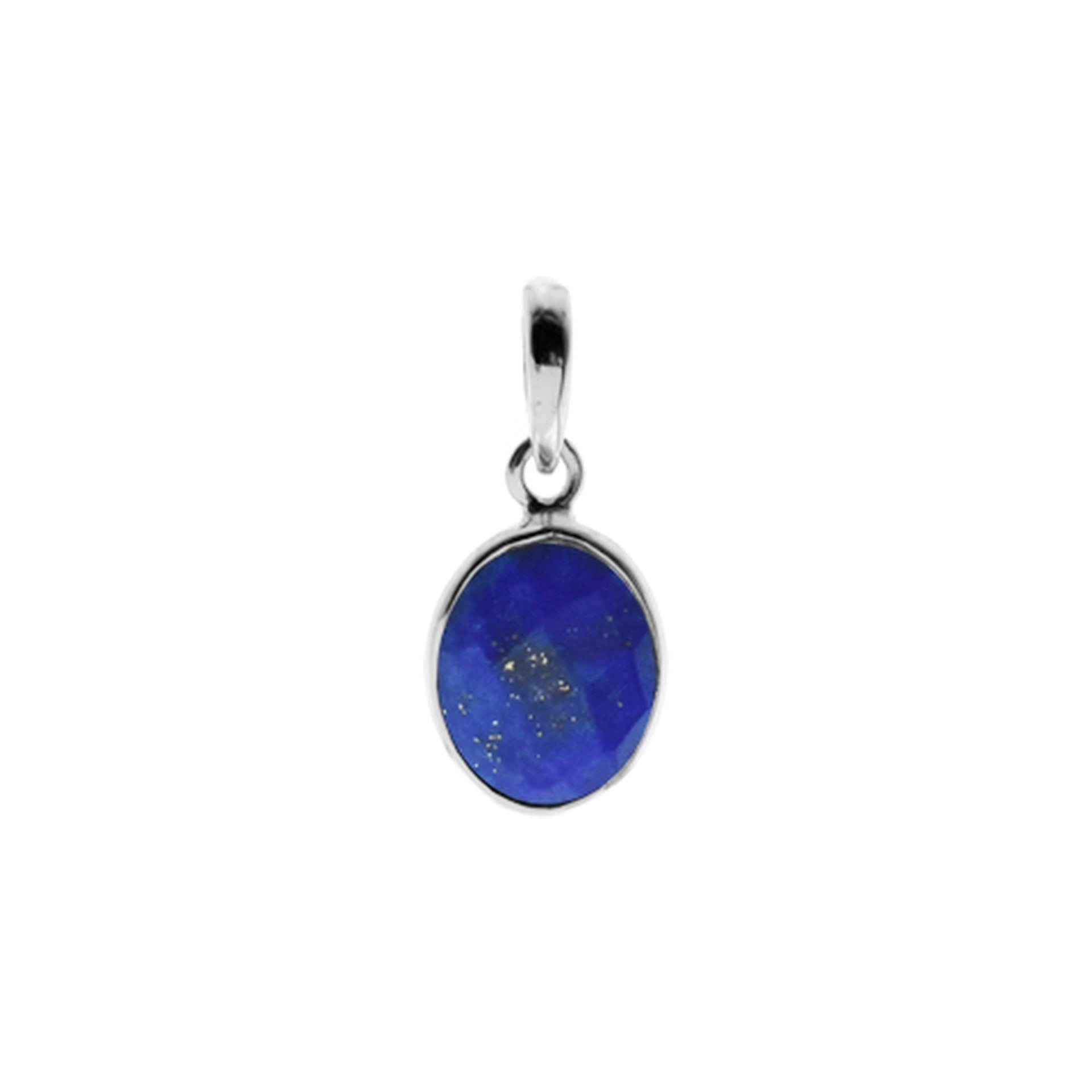 Bridget fine oval pendant with lapis lazuli