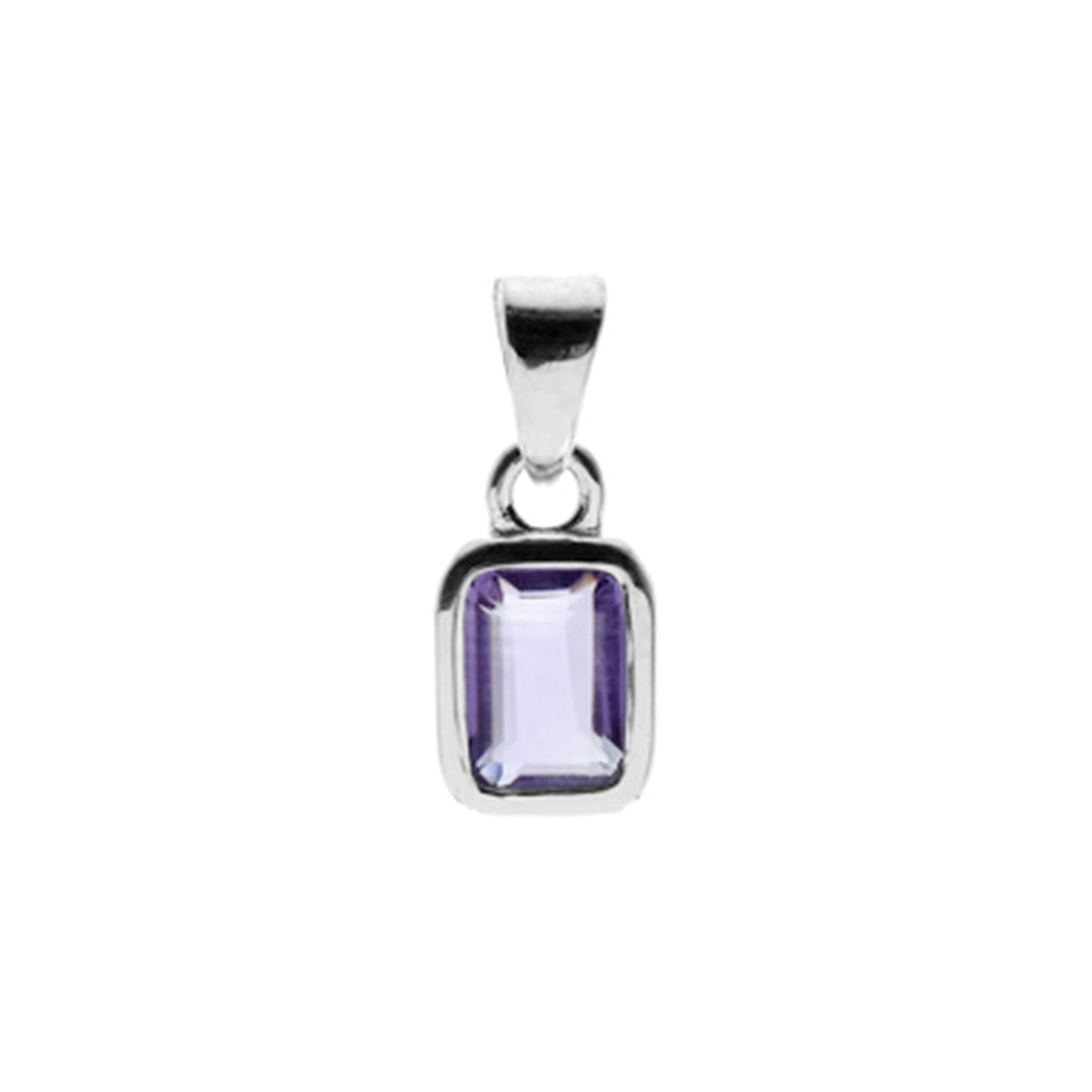 Samira rectangular amethyst pendant