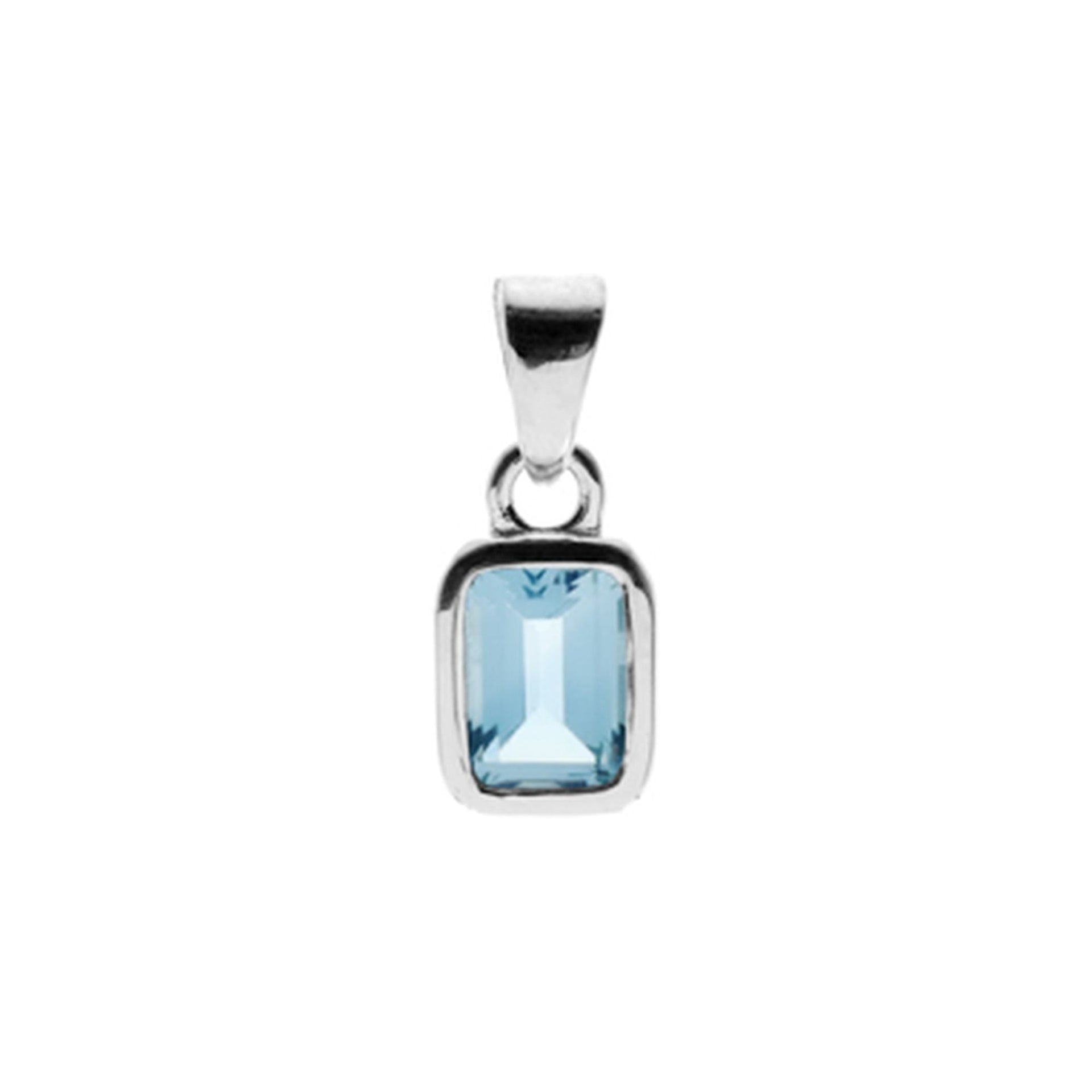 Samira rectangular blue topaz pendant