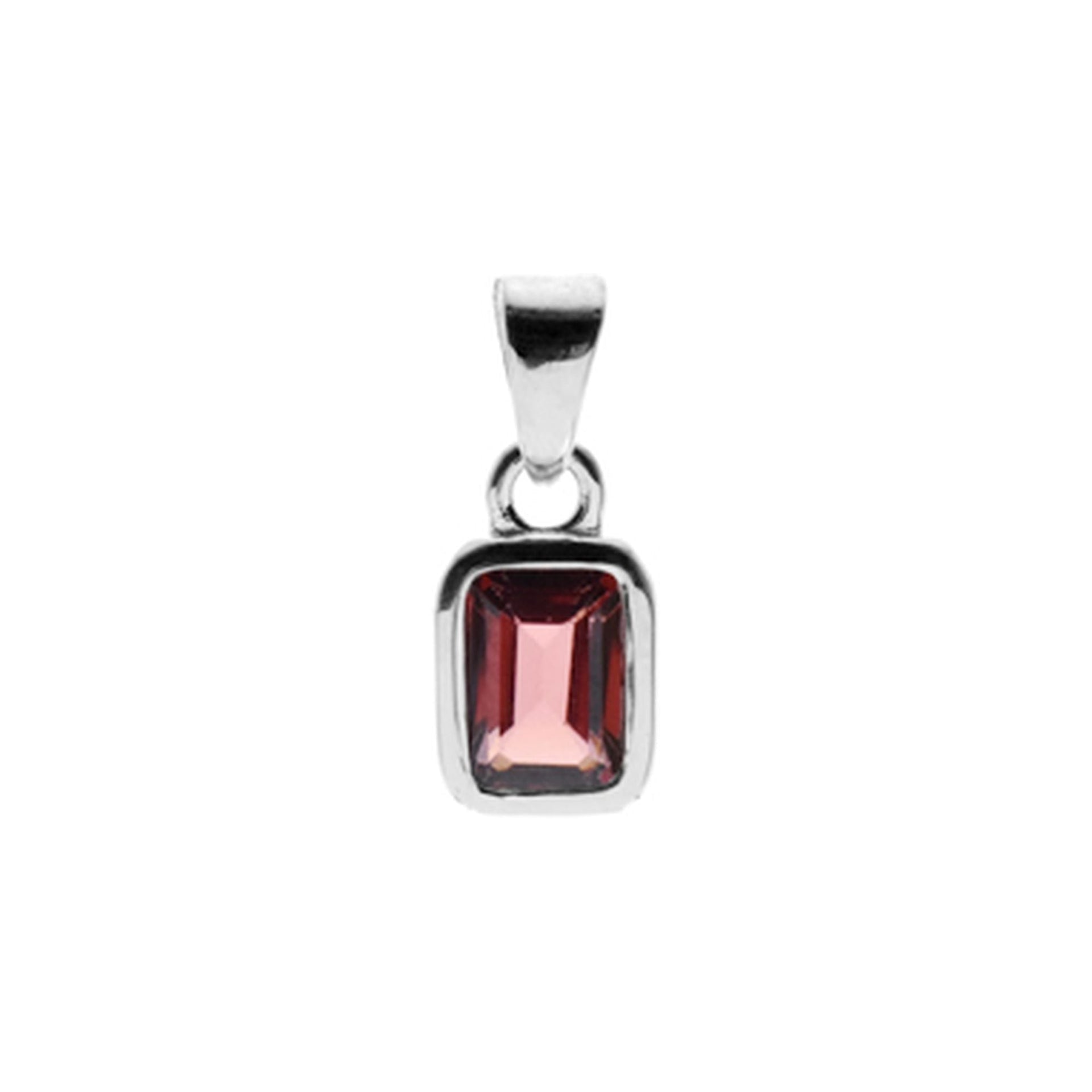 Samira rectangular garnet pendant