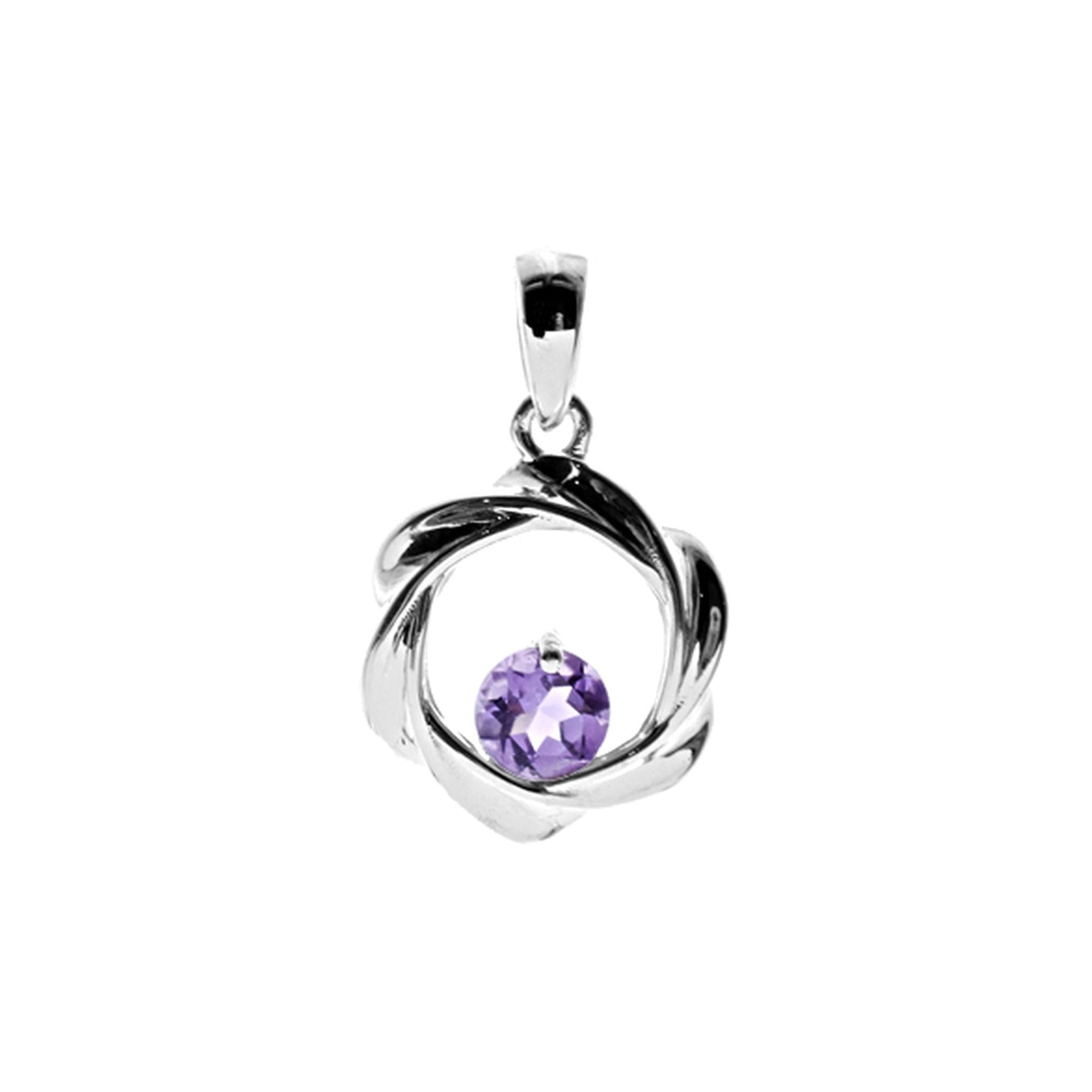 Kara amethyst twist pendant