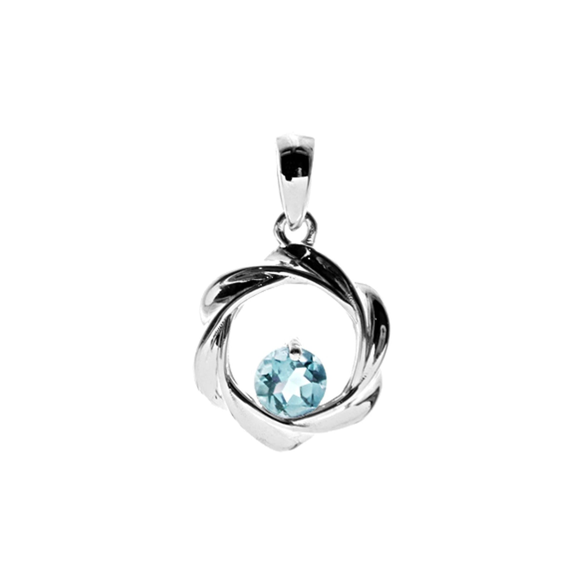 Kara blue topaz twist pendant
