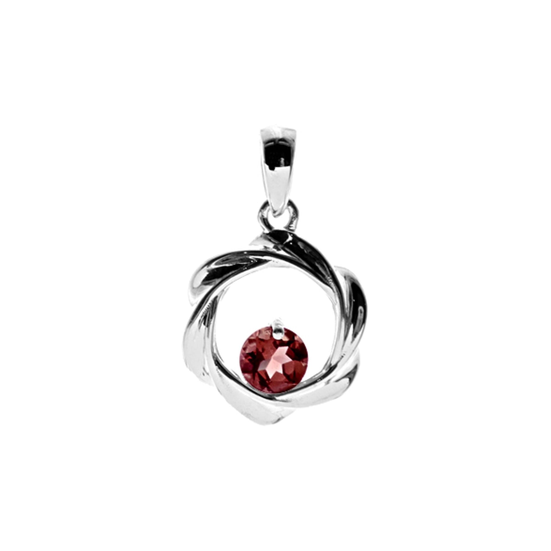 Kara garnet twist pendant