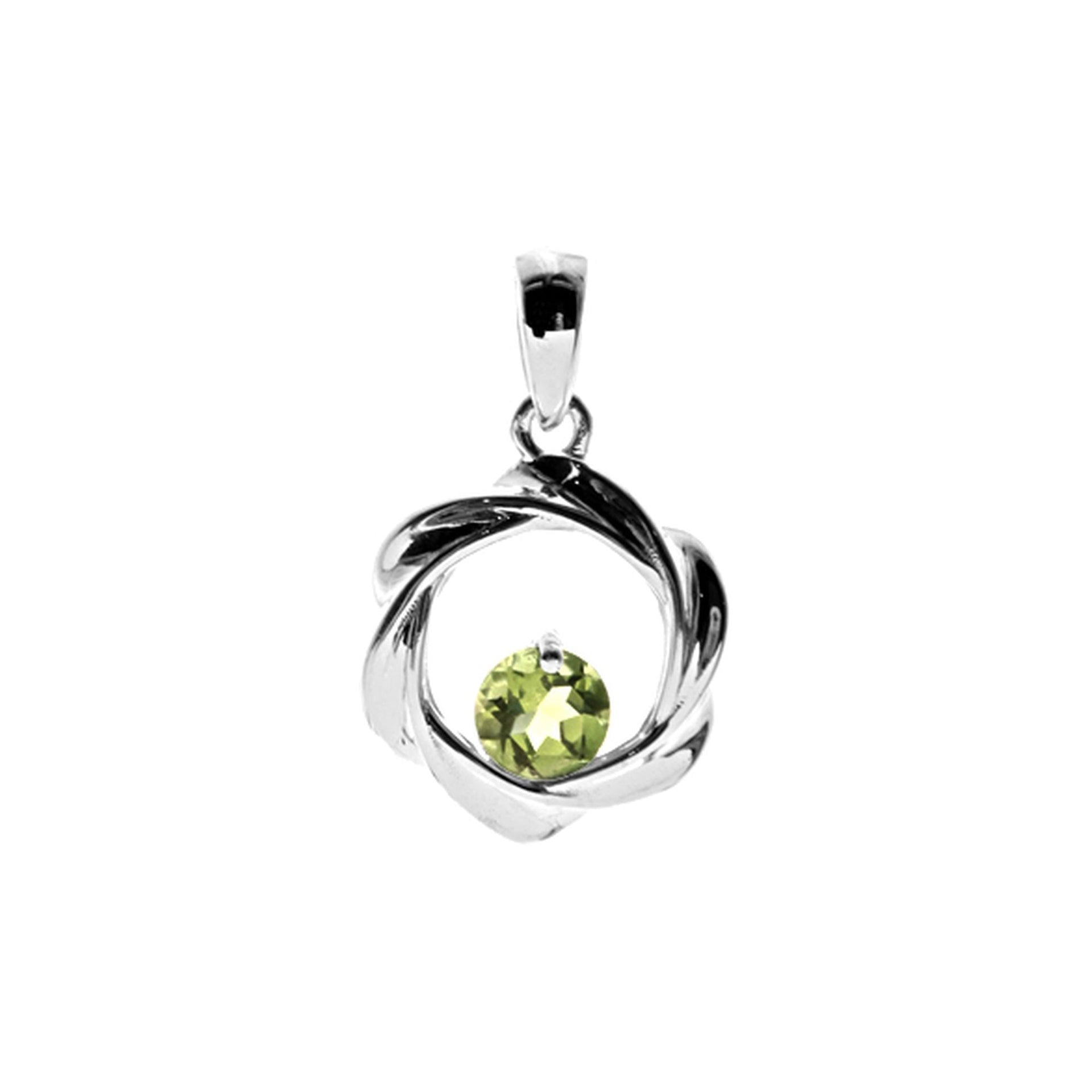 Kara peridot twist pendant