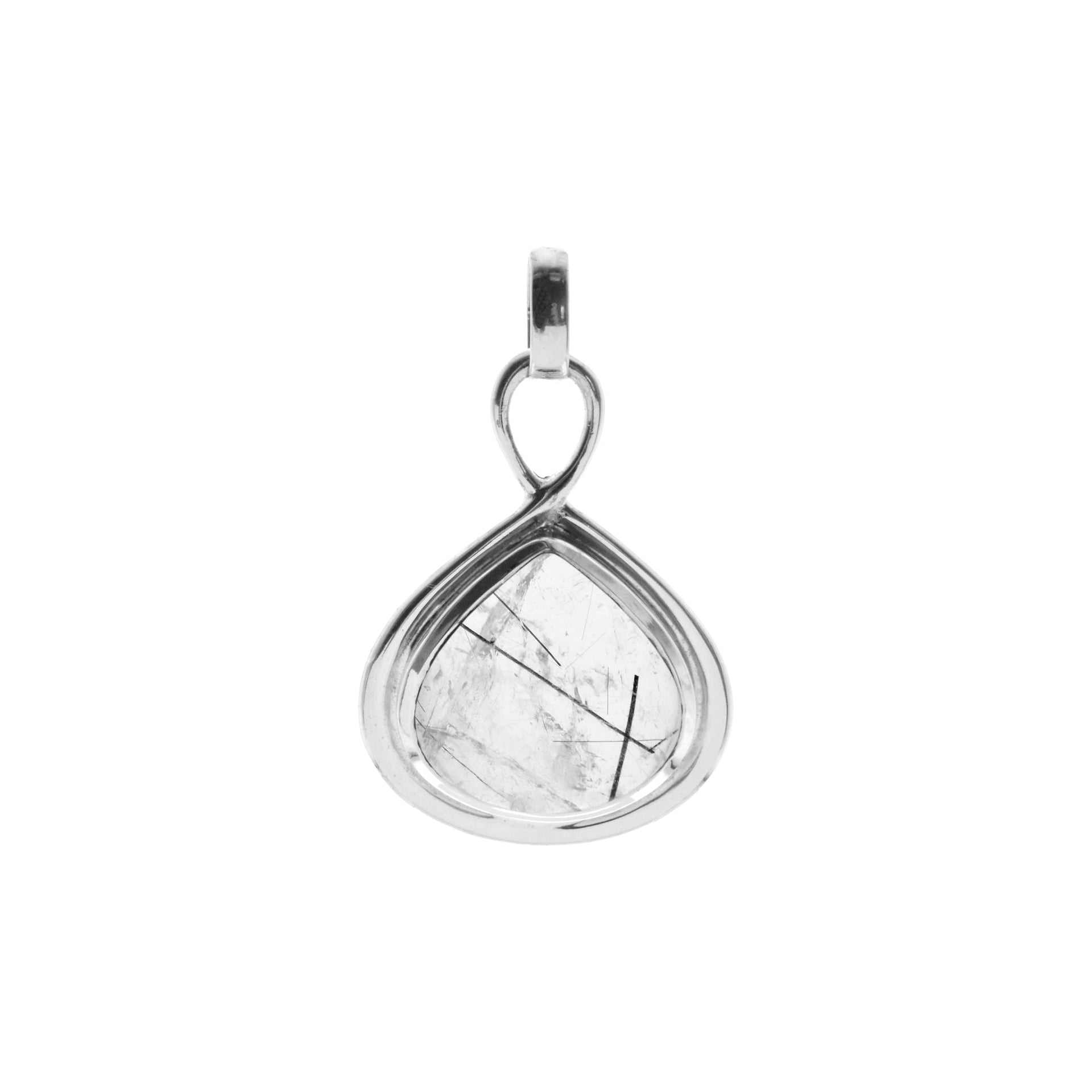 Chloe chunky tourmalated quartz teardrop pendant