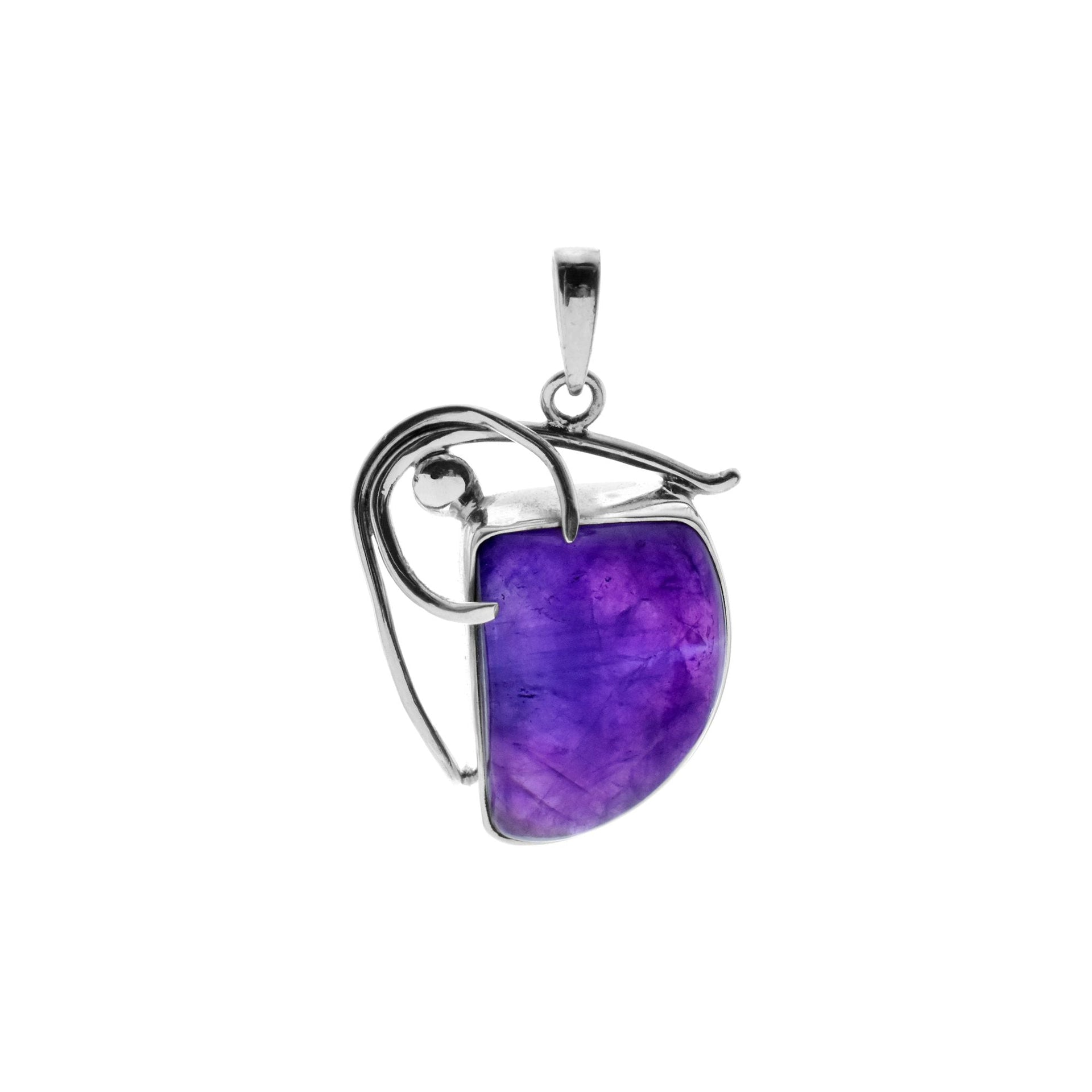 Chloe amethyst & silver wire pendant