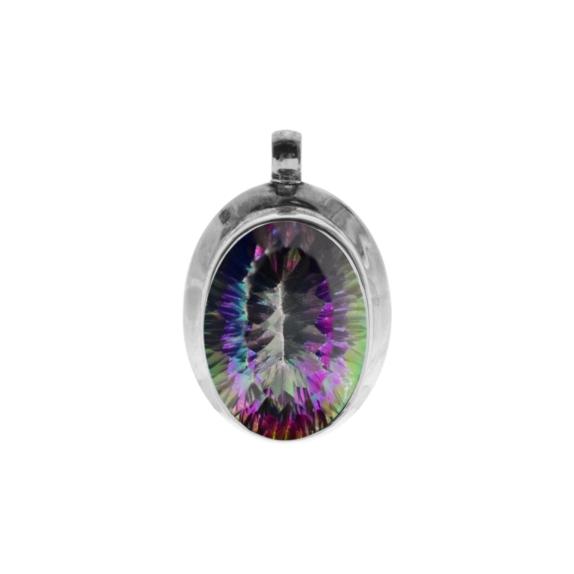 Chloe mystic topaz oval pendant