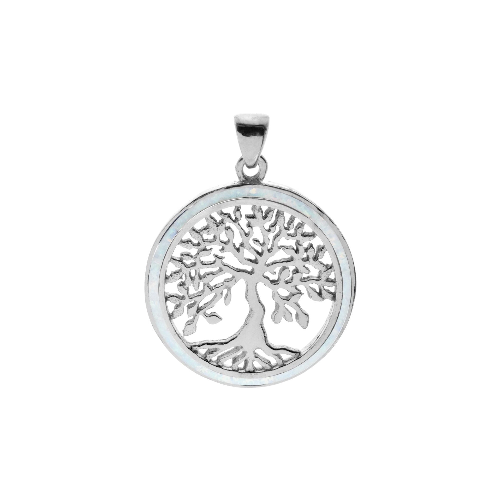 Sasha white opalique tree of life pendant