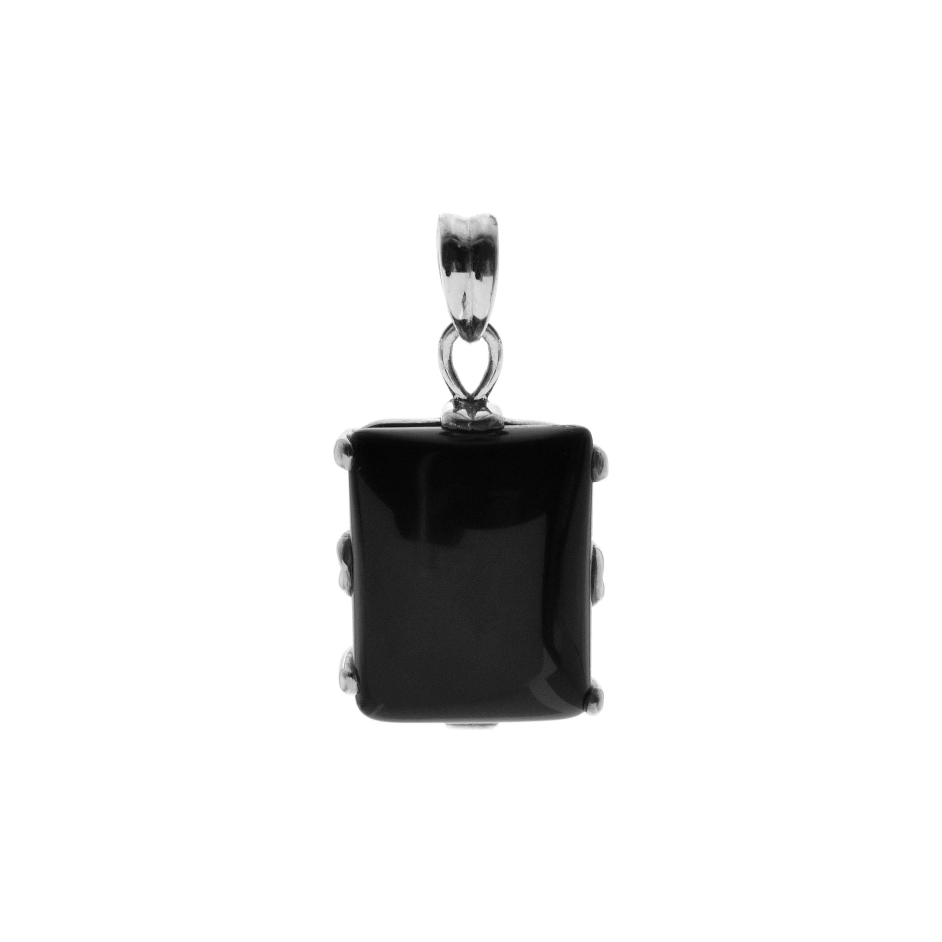 Chloe black onyx rectangle claw set pendant