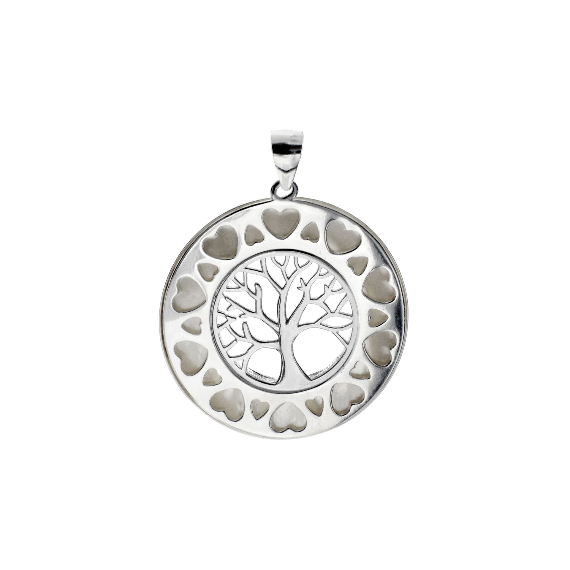 Bronwen small reversible tree of life & heart pendant