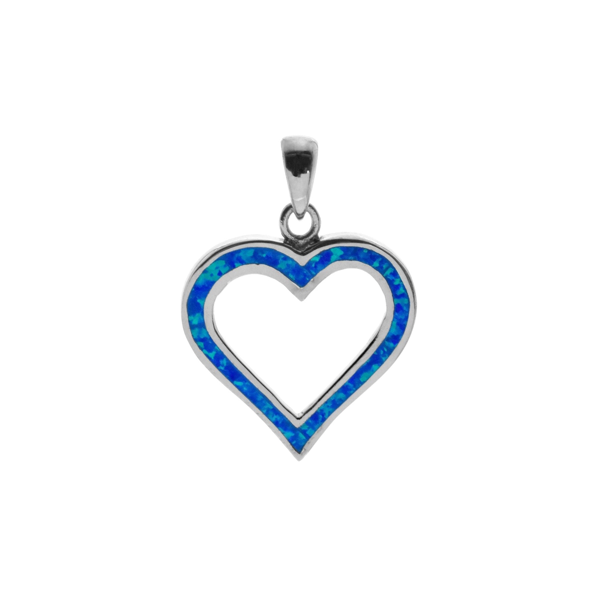 Diana large blue opalique cut out heart pendant