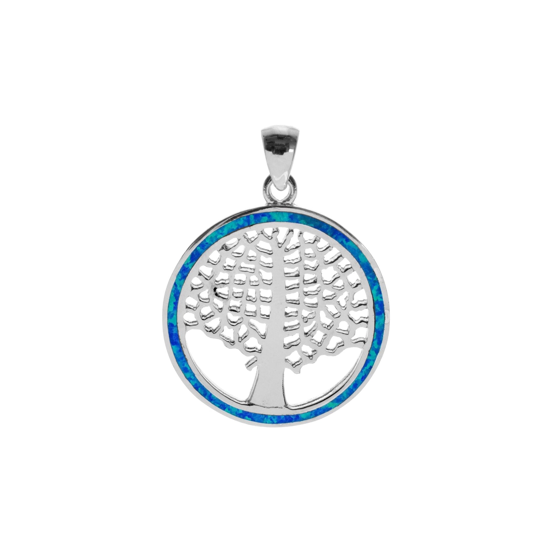 Sasha blue opalique stylised tree of life pendant