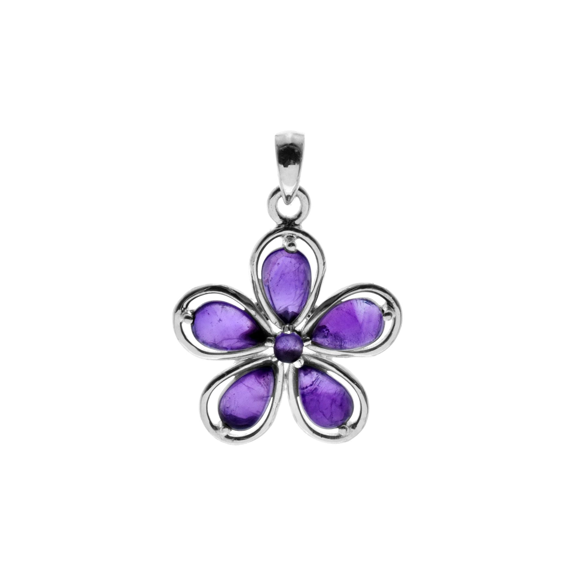 Chloe amethyst flower pendant