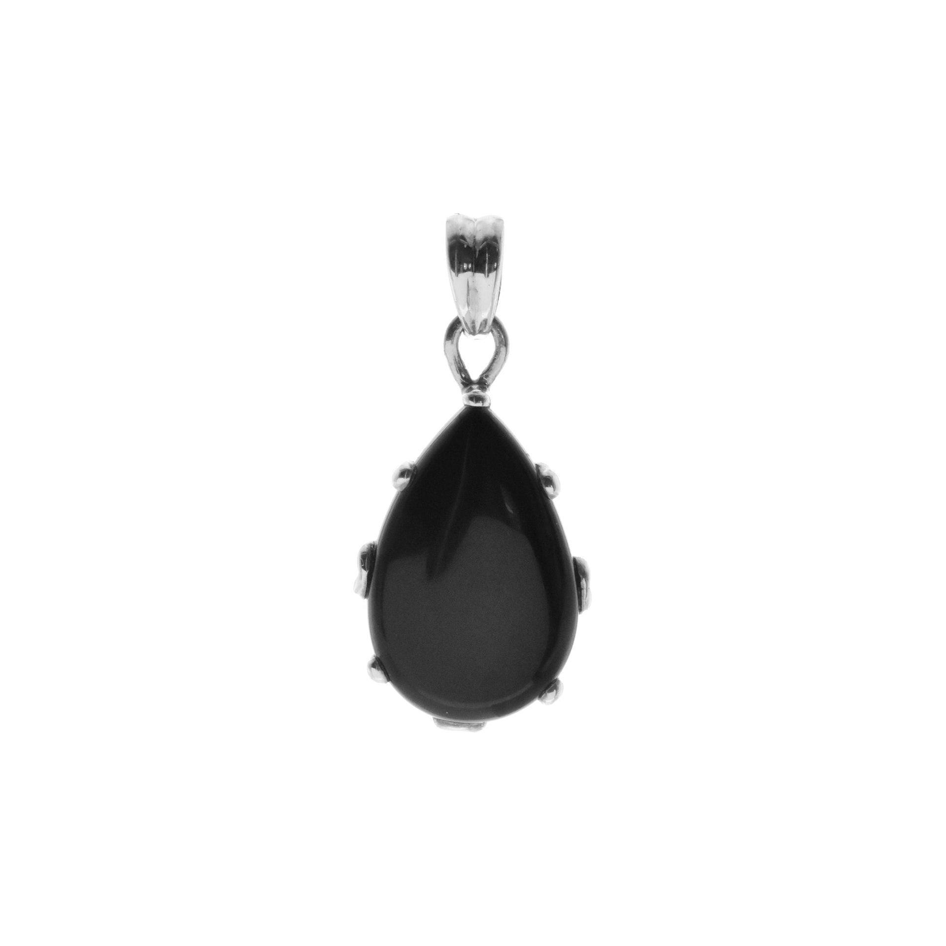 Chloe black onyx teardrop claw set pendant
