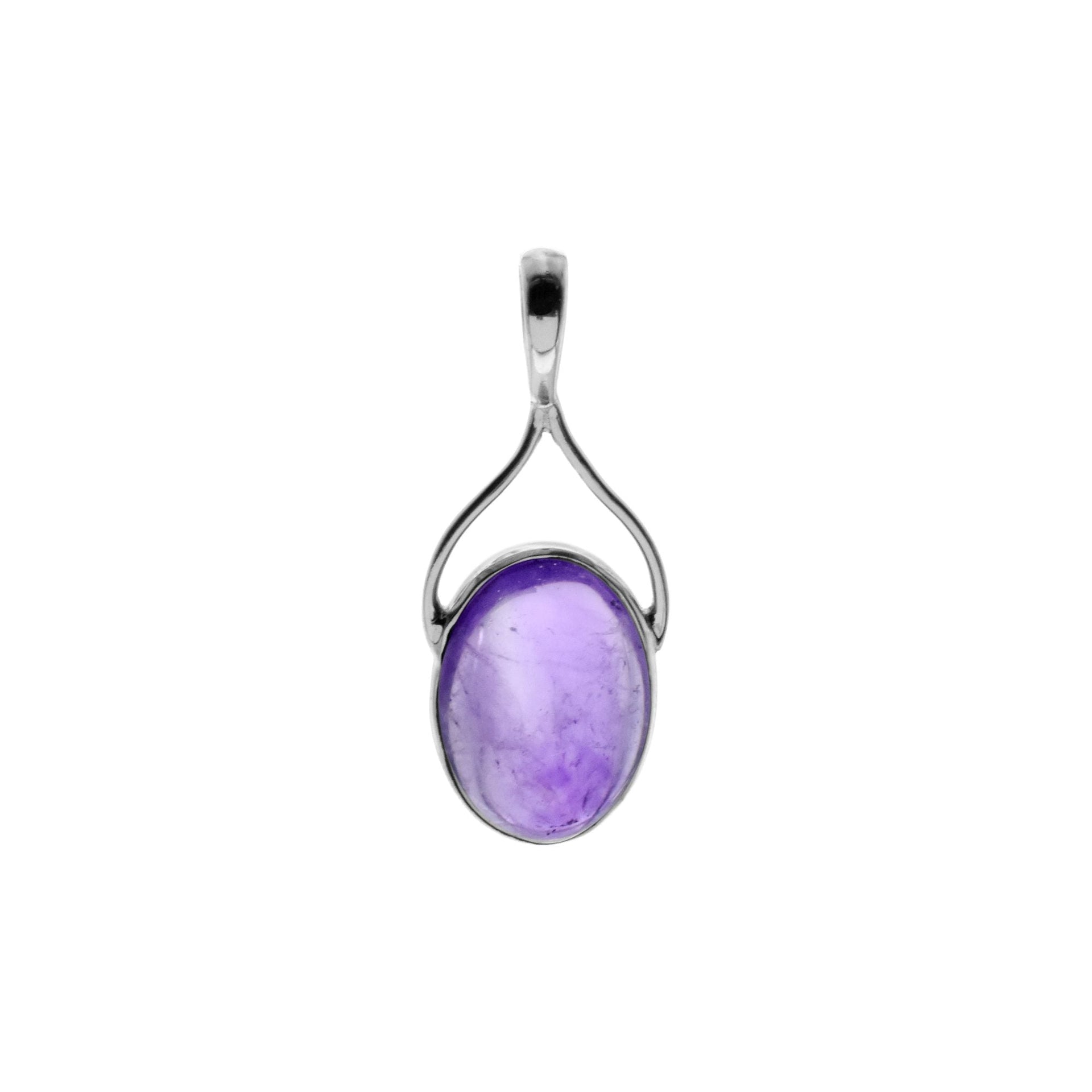 Chloe amethyst oval pendant  with wire top detail