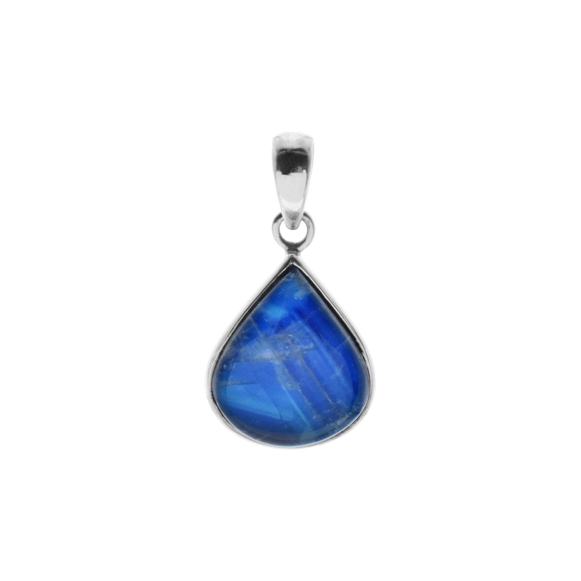 Chloe blue rainbow moonstone small teardrop pendant