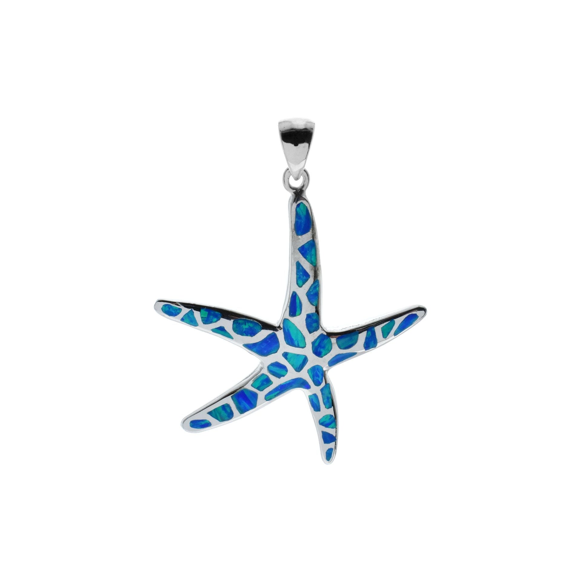 Ana large blue opalique starfish pendant