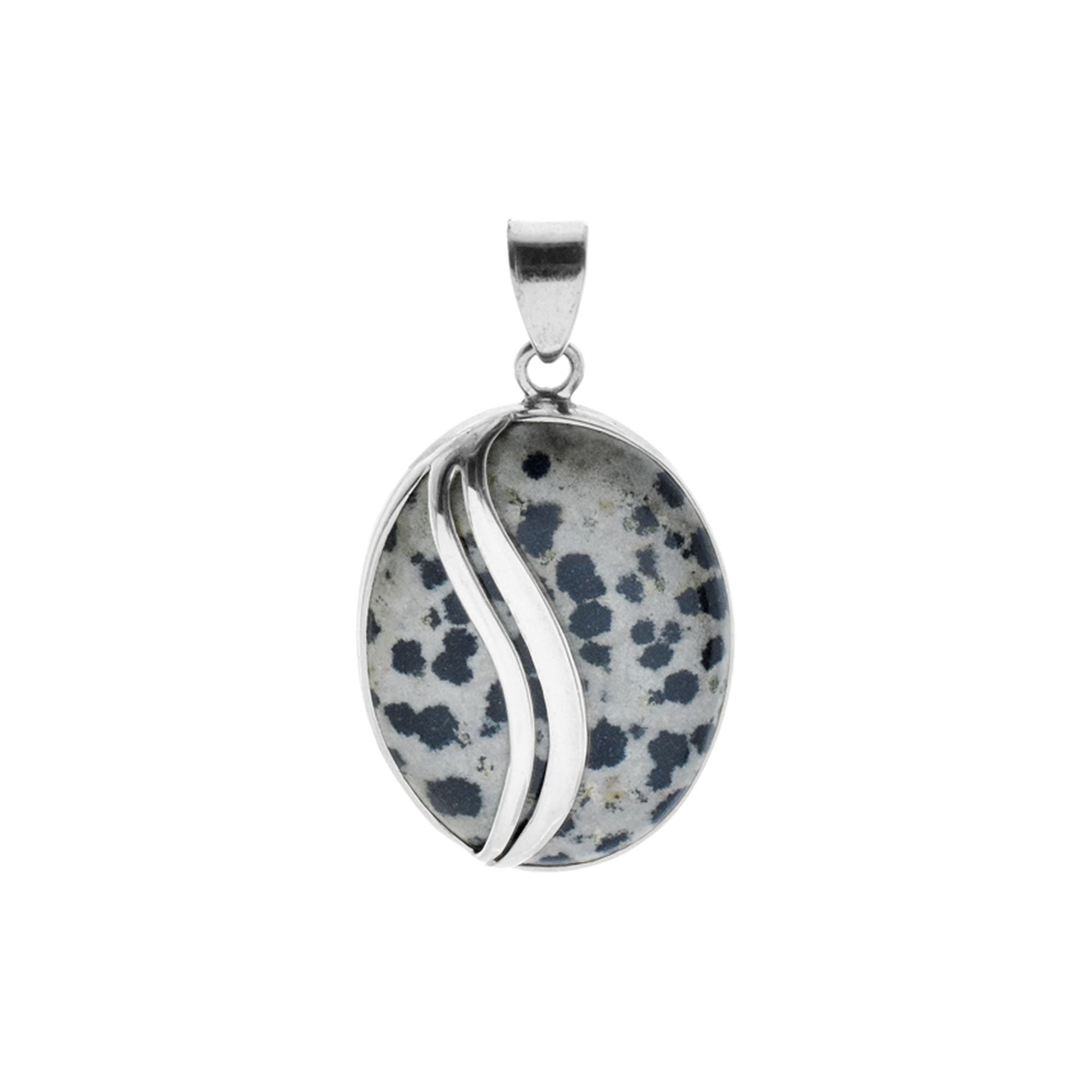 Chloe dalmatian jasper stripe overlay pendant
