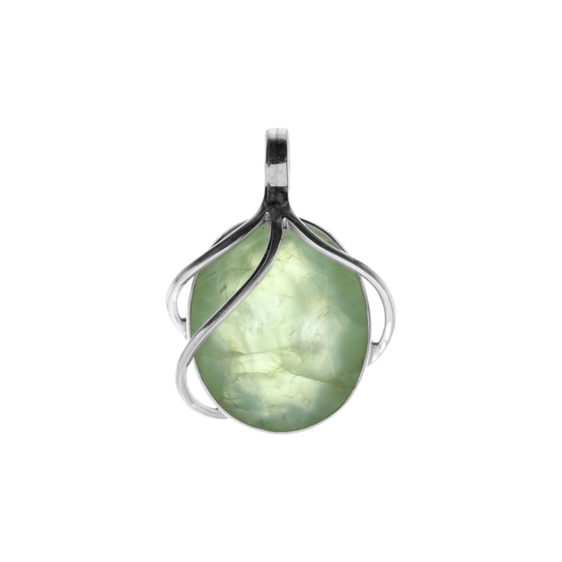 Chloe prehnite triple overlay pendant