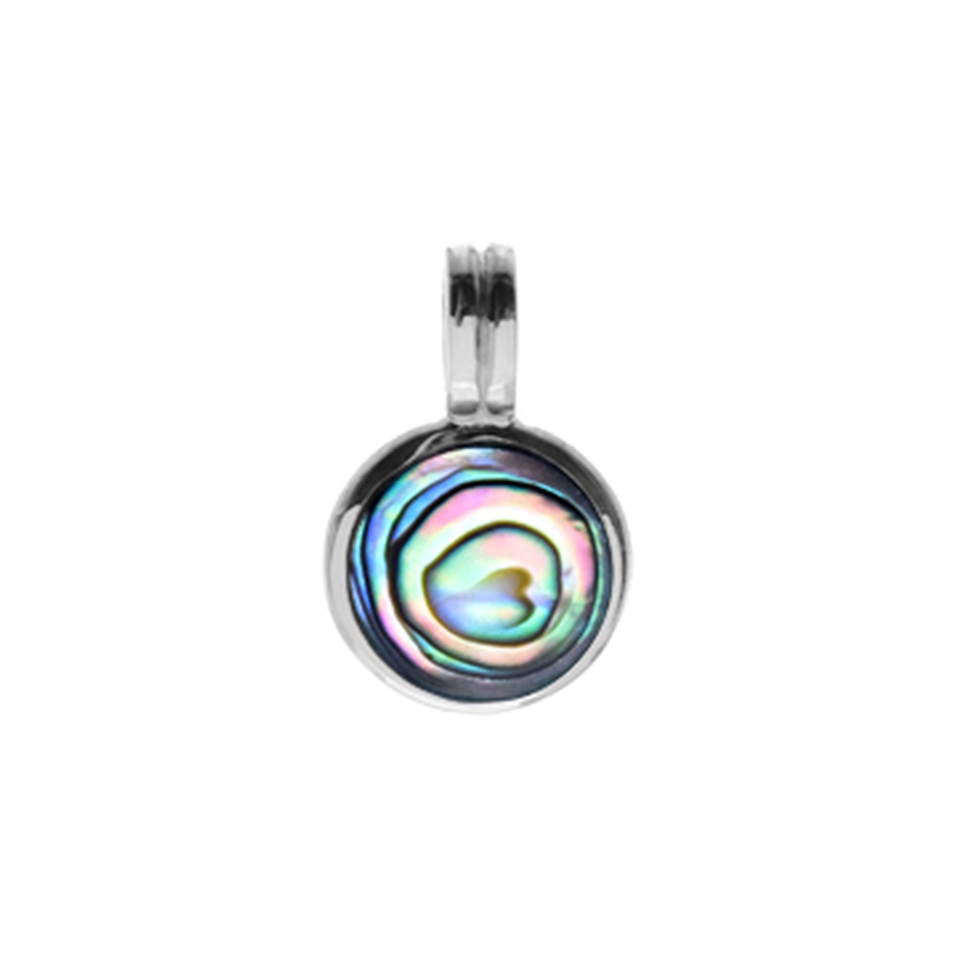 Bronwen simple round paua shell pendant