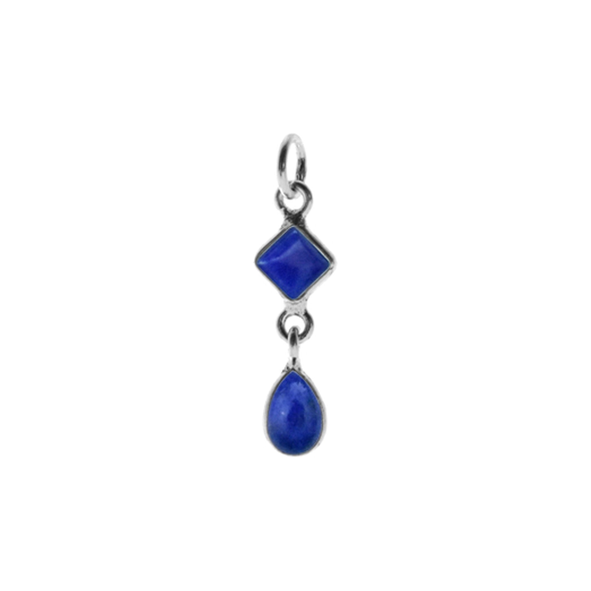 Bridget square & teardrop lapis pendant