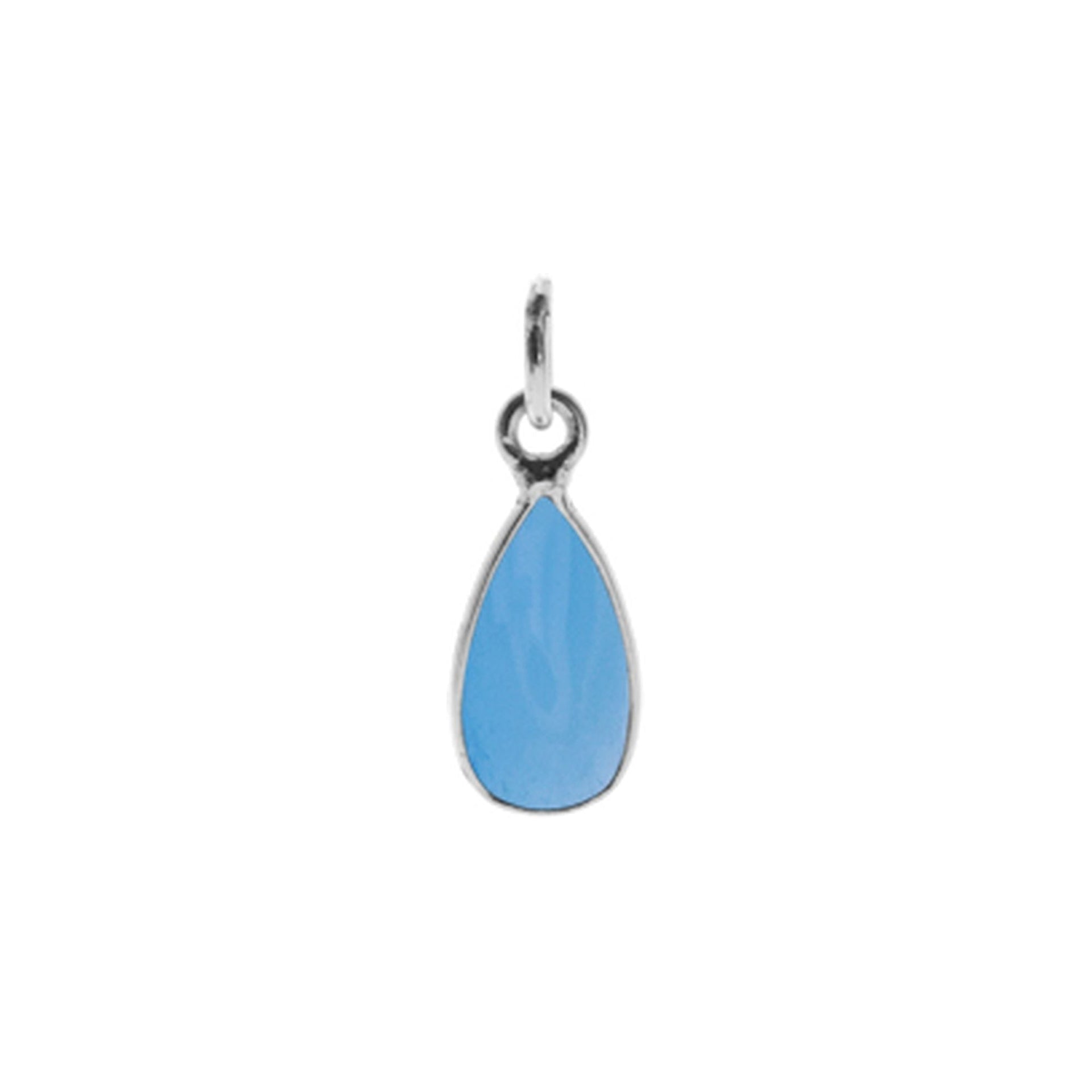 Bridget elongated teardrop blue chalcedony pendant